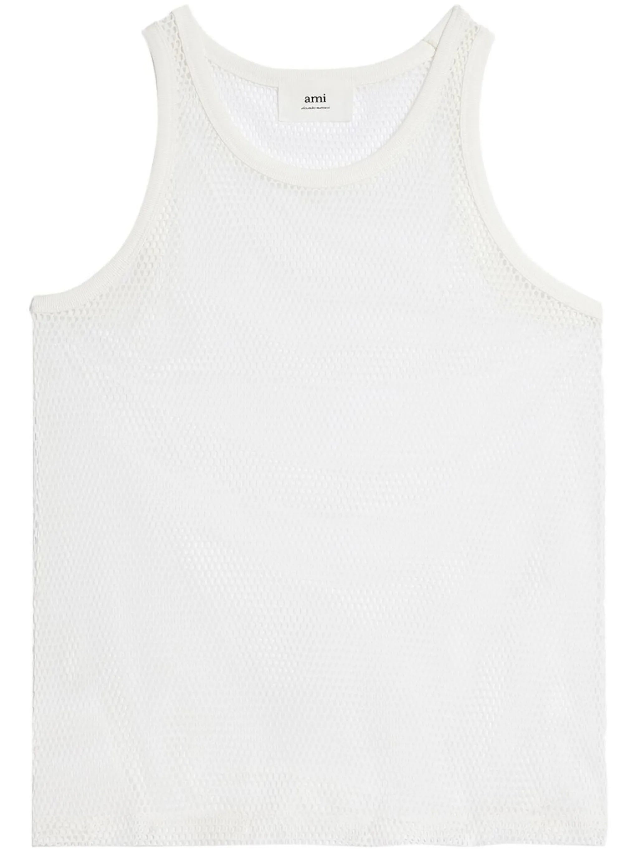sleeveless open-knit tank top