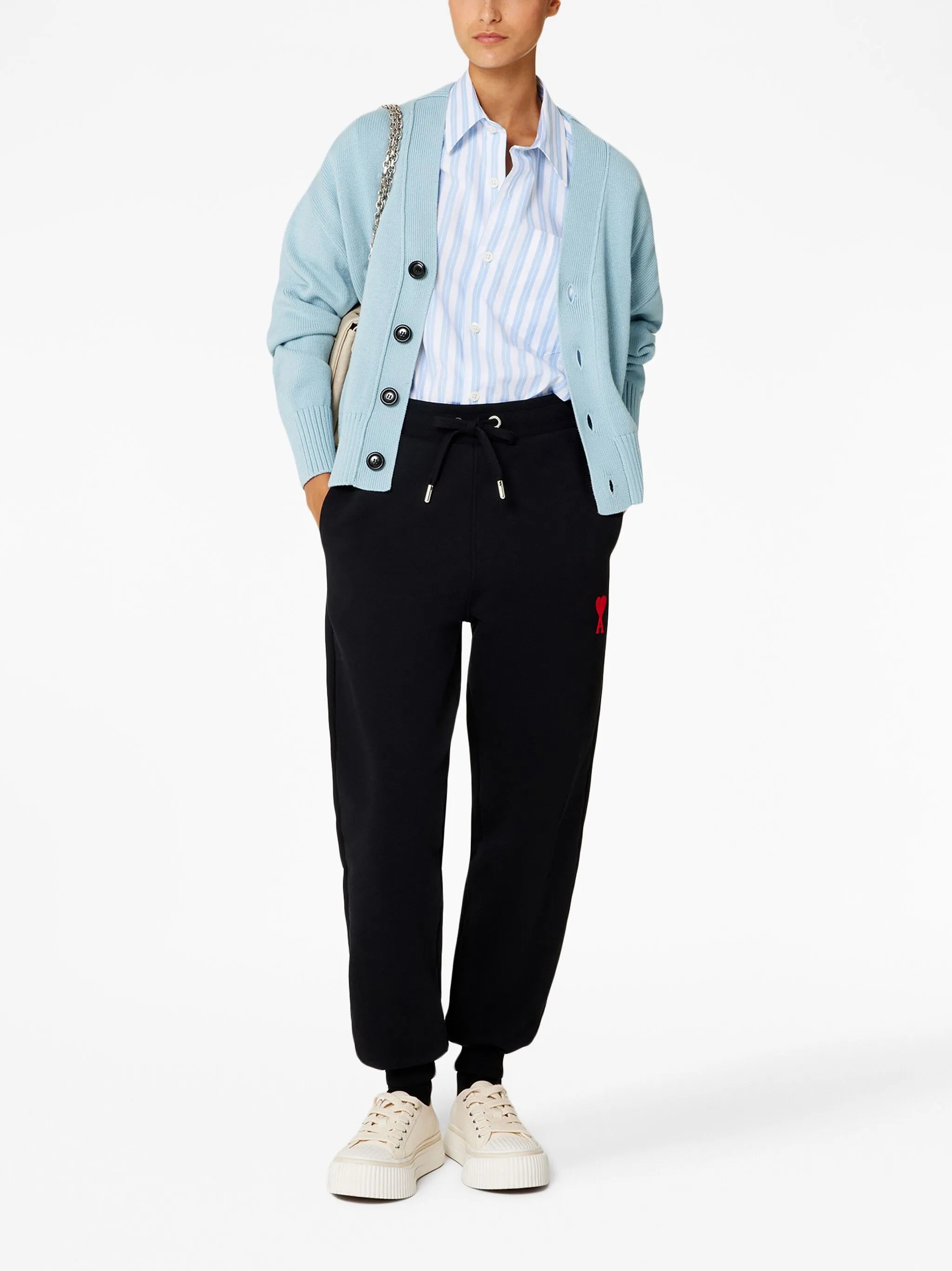 embroidered-logo cotton track pants