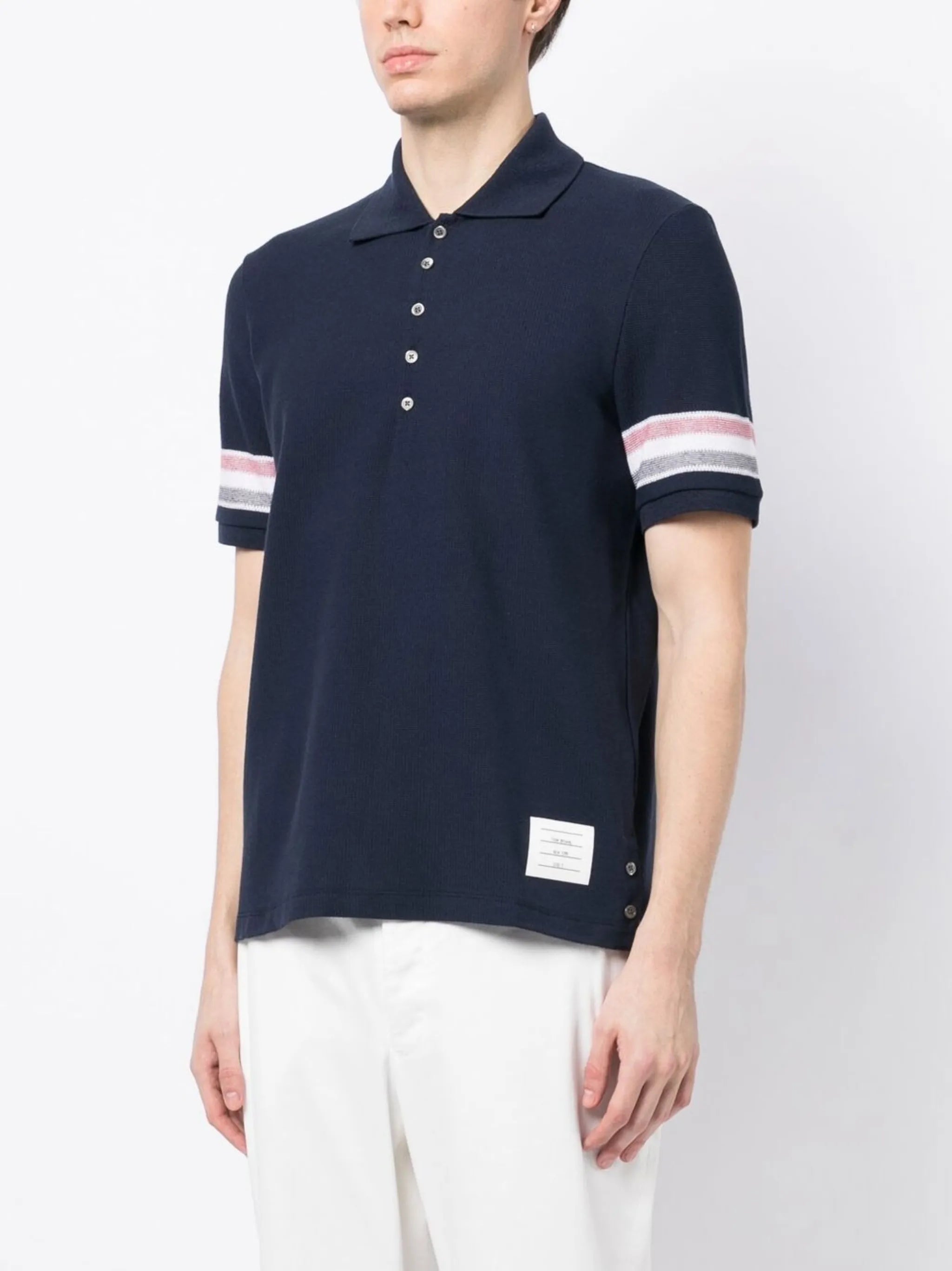 chest logo-patch polo shirt