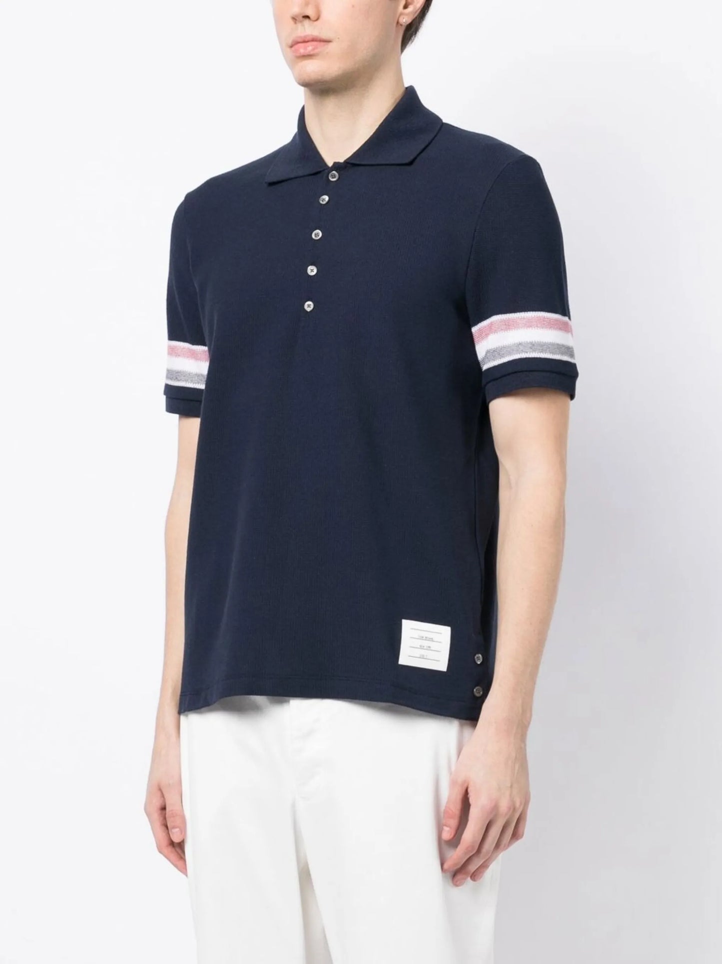 chest logo-patch polo shirt