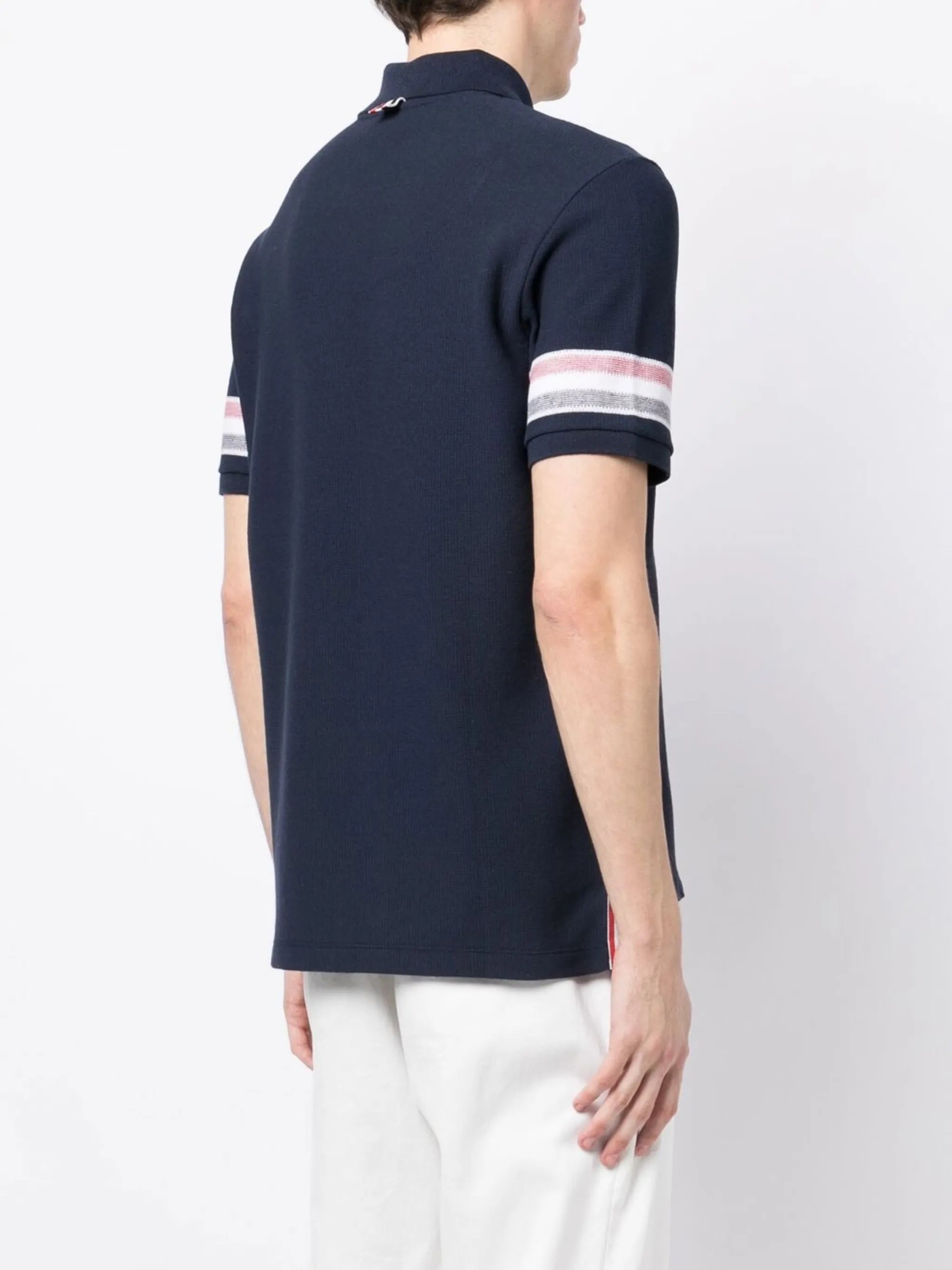 chest logo-patch polo shirt