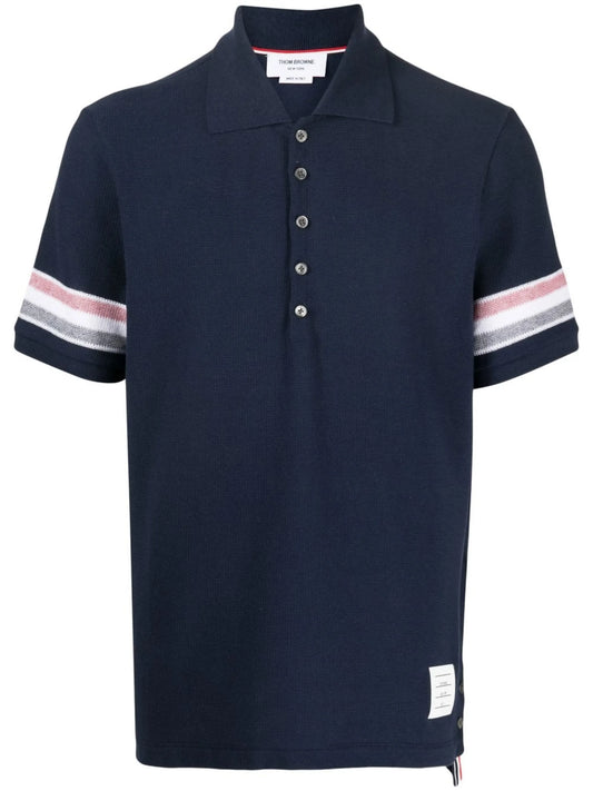 chest logo-patch polo shirt