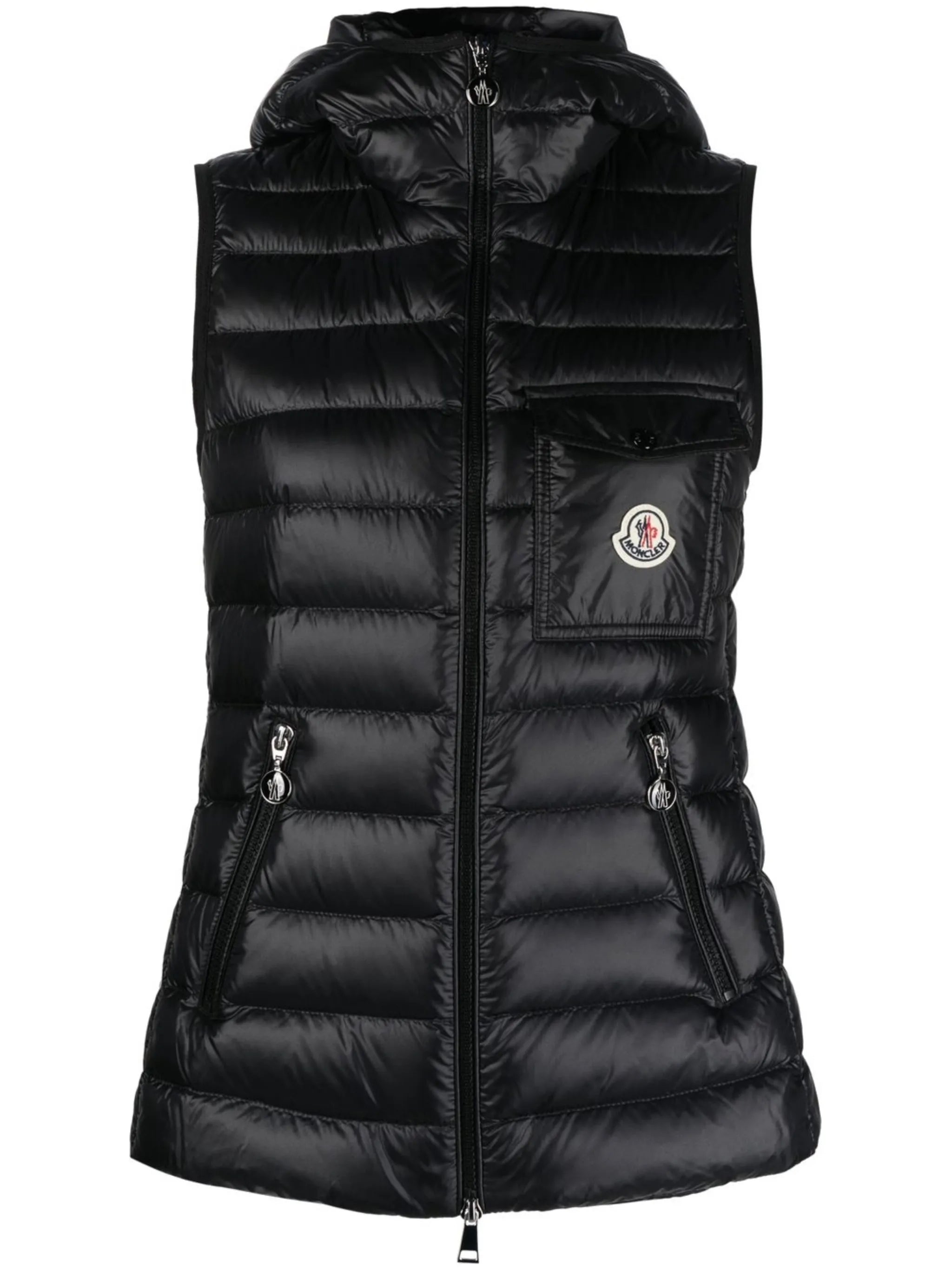 logo-print padded gilet