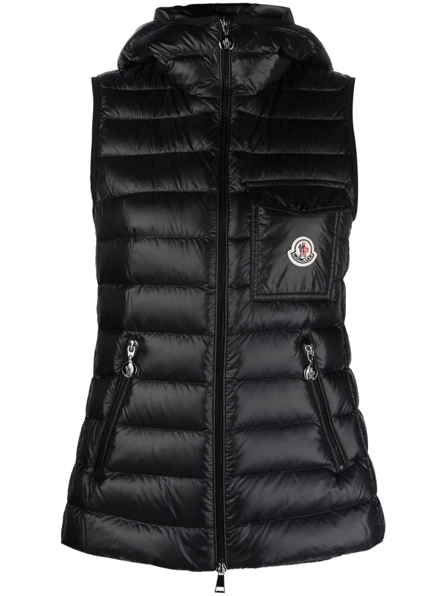 logo-print padded gilet