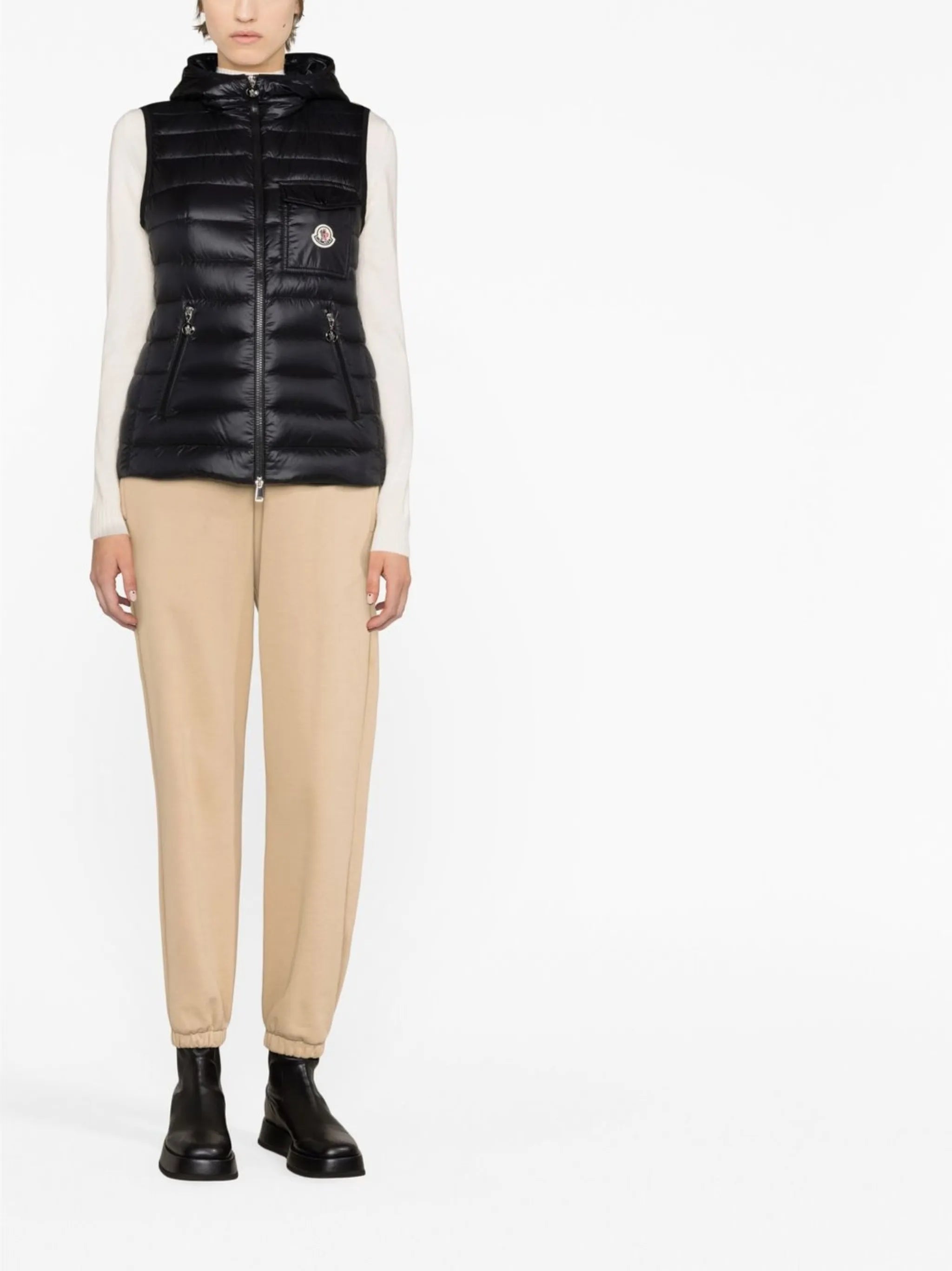 logo-print padded gilet