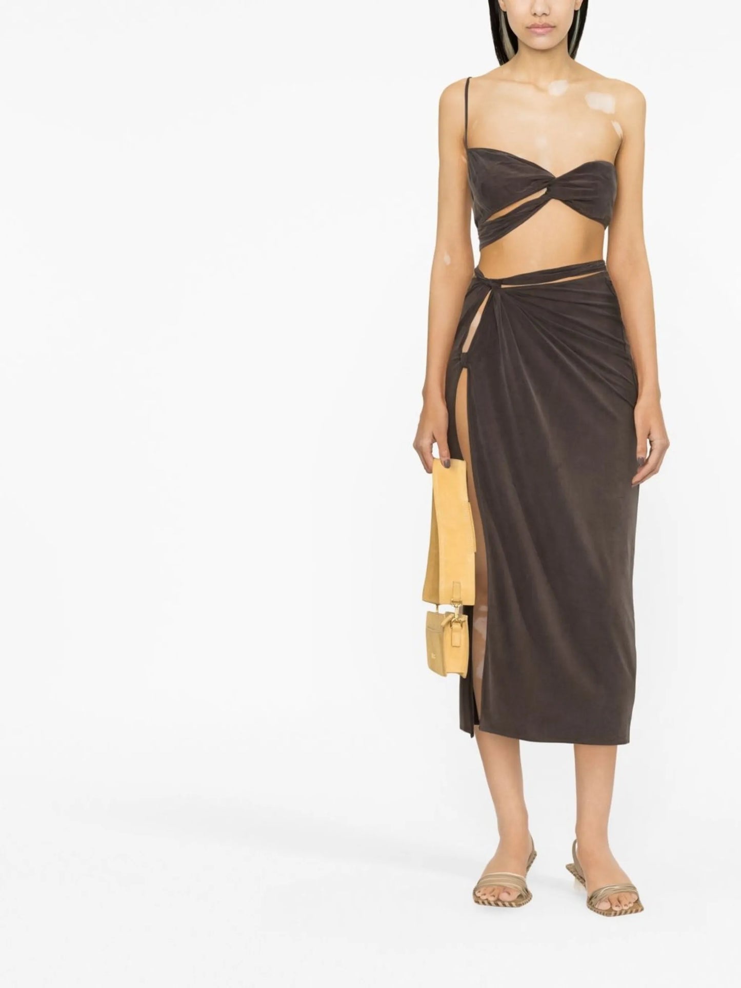 La jupe Espelho cut-out draped skirt
