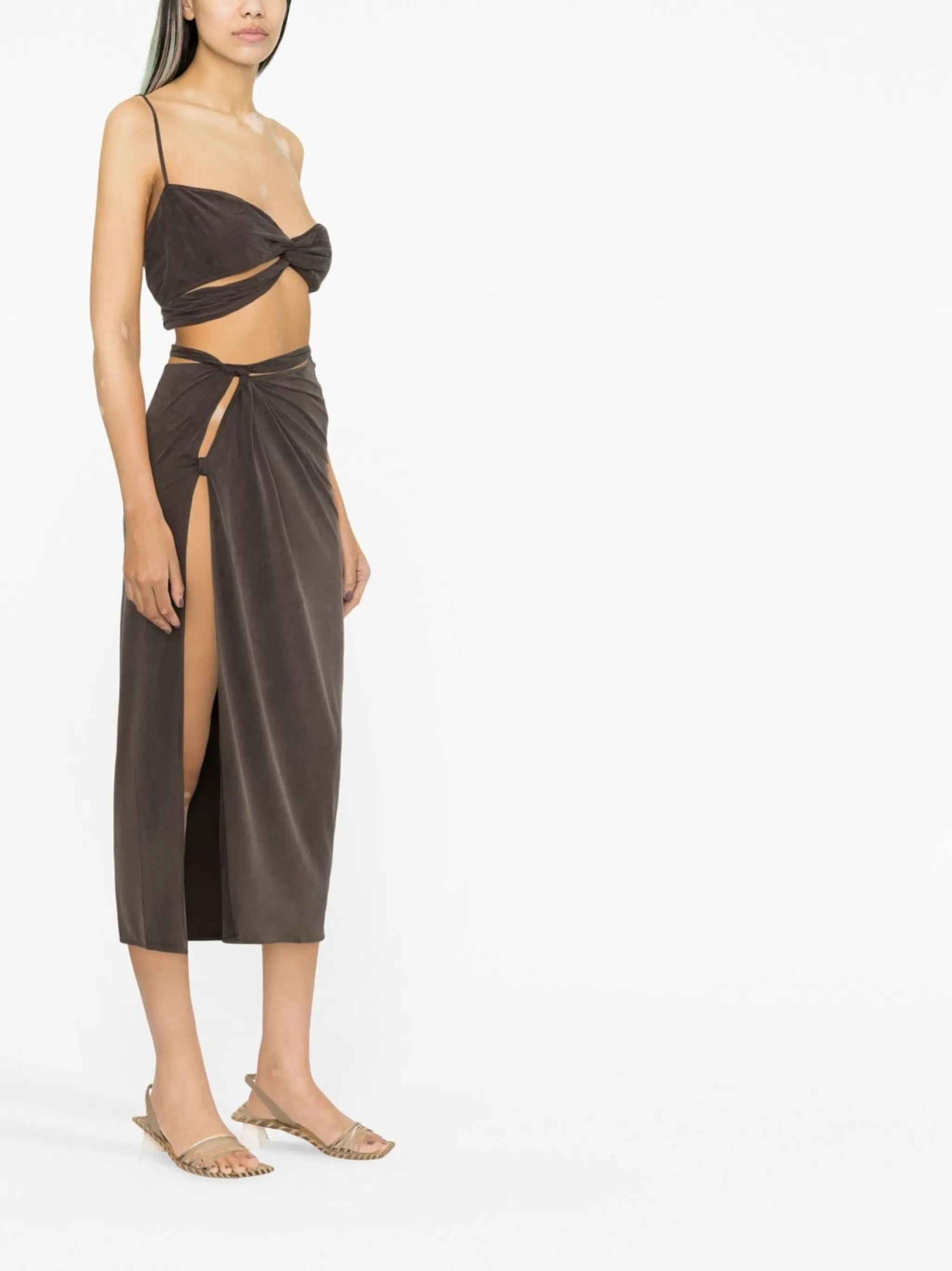 La jupe Espelho cut-out draped skirt