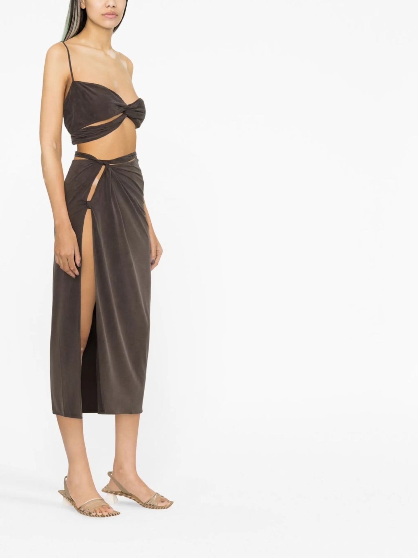 La jupe Espelho cut-out draped skirt