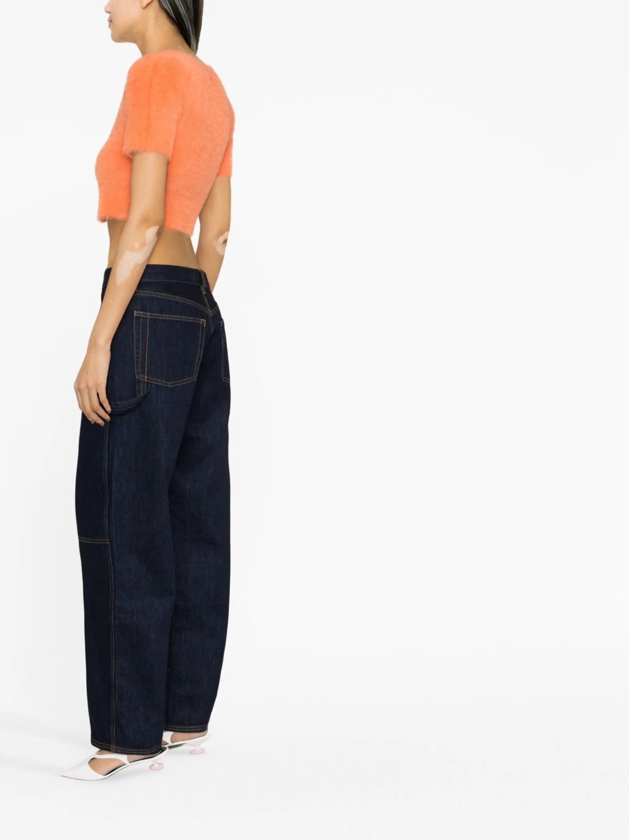 logo-plaque cropped cardigan
