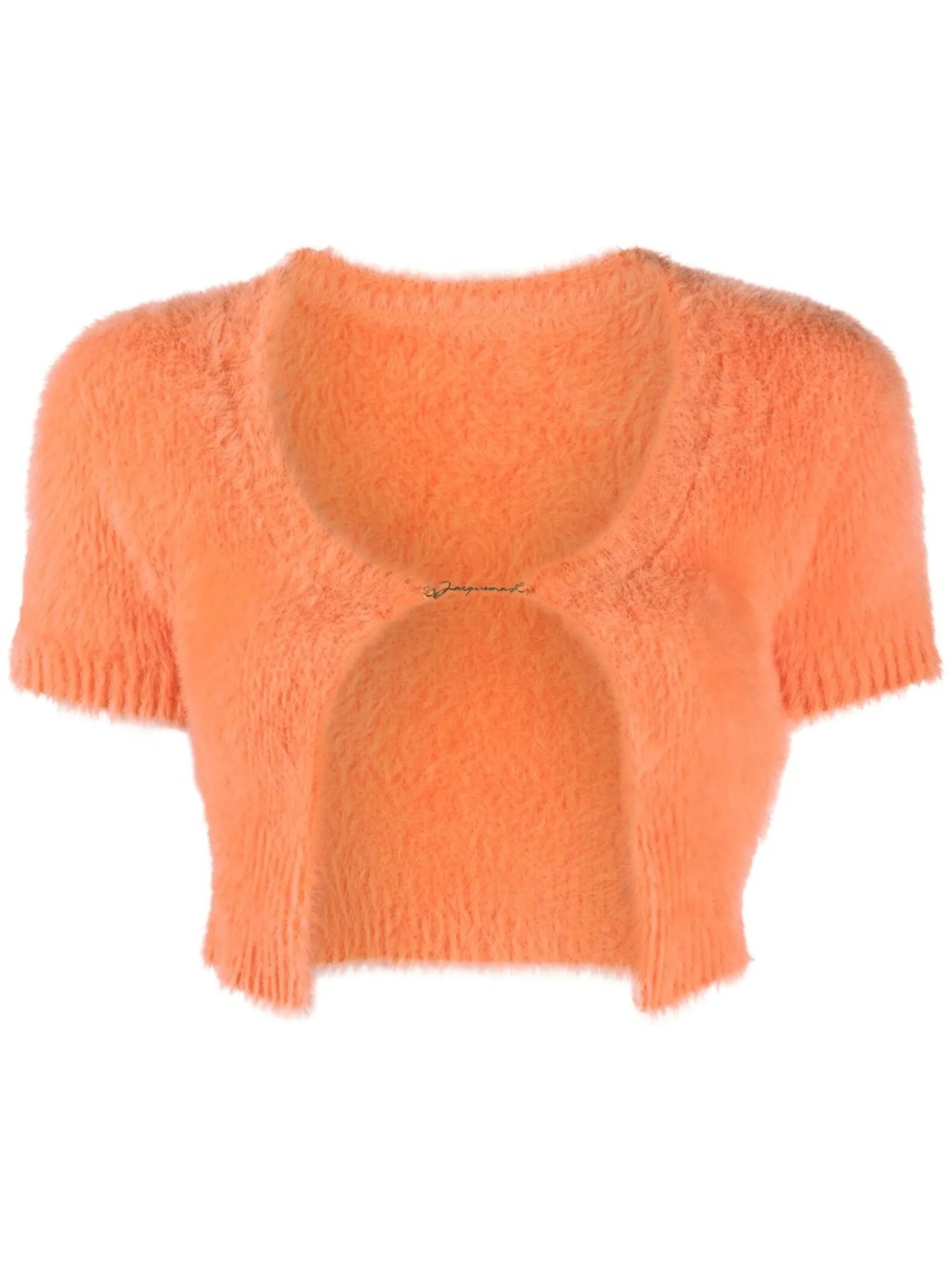 logo-plaque cropped cardigan