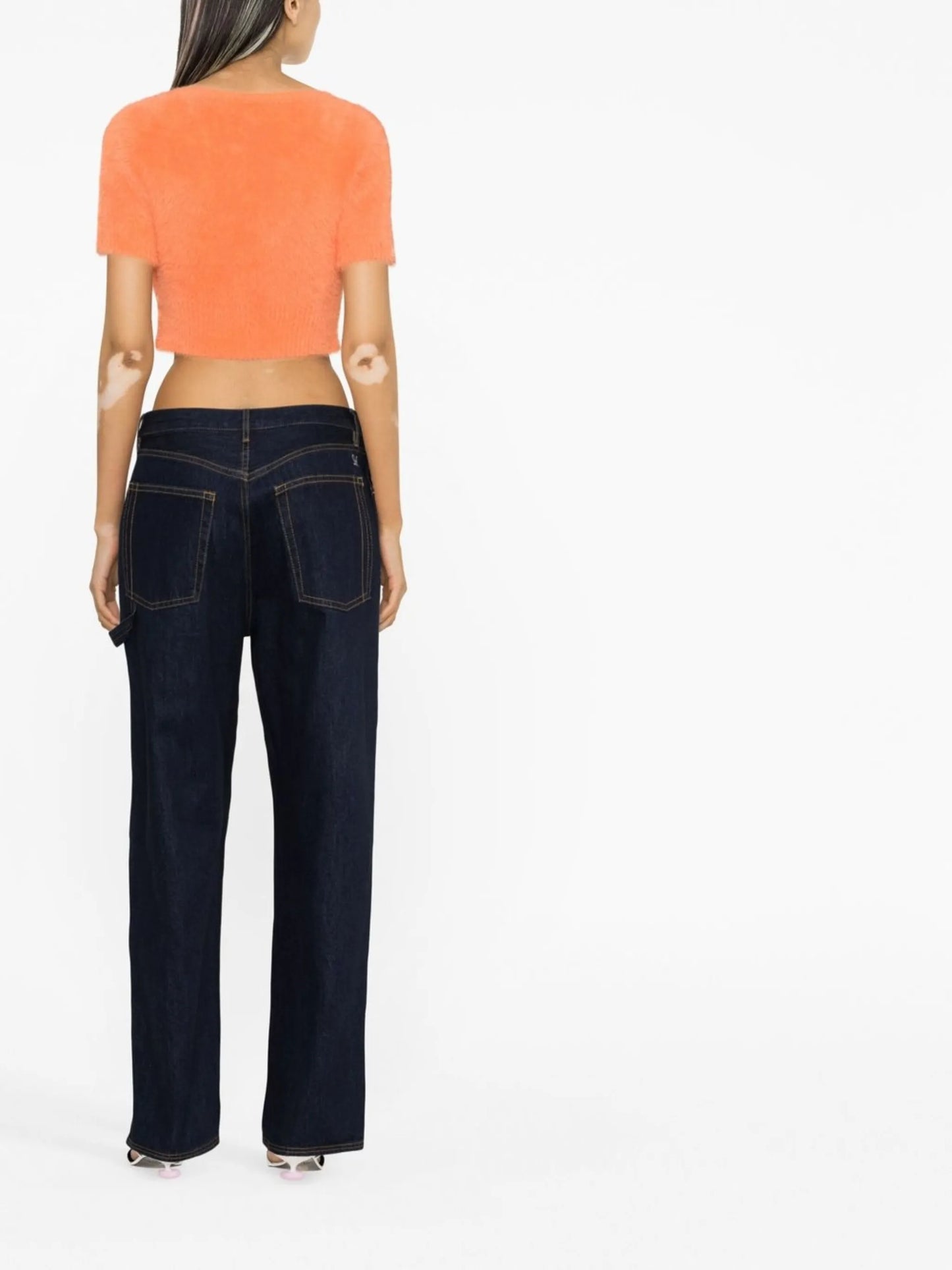 logo-plaque cropped cardigan