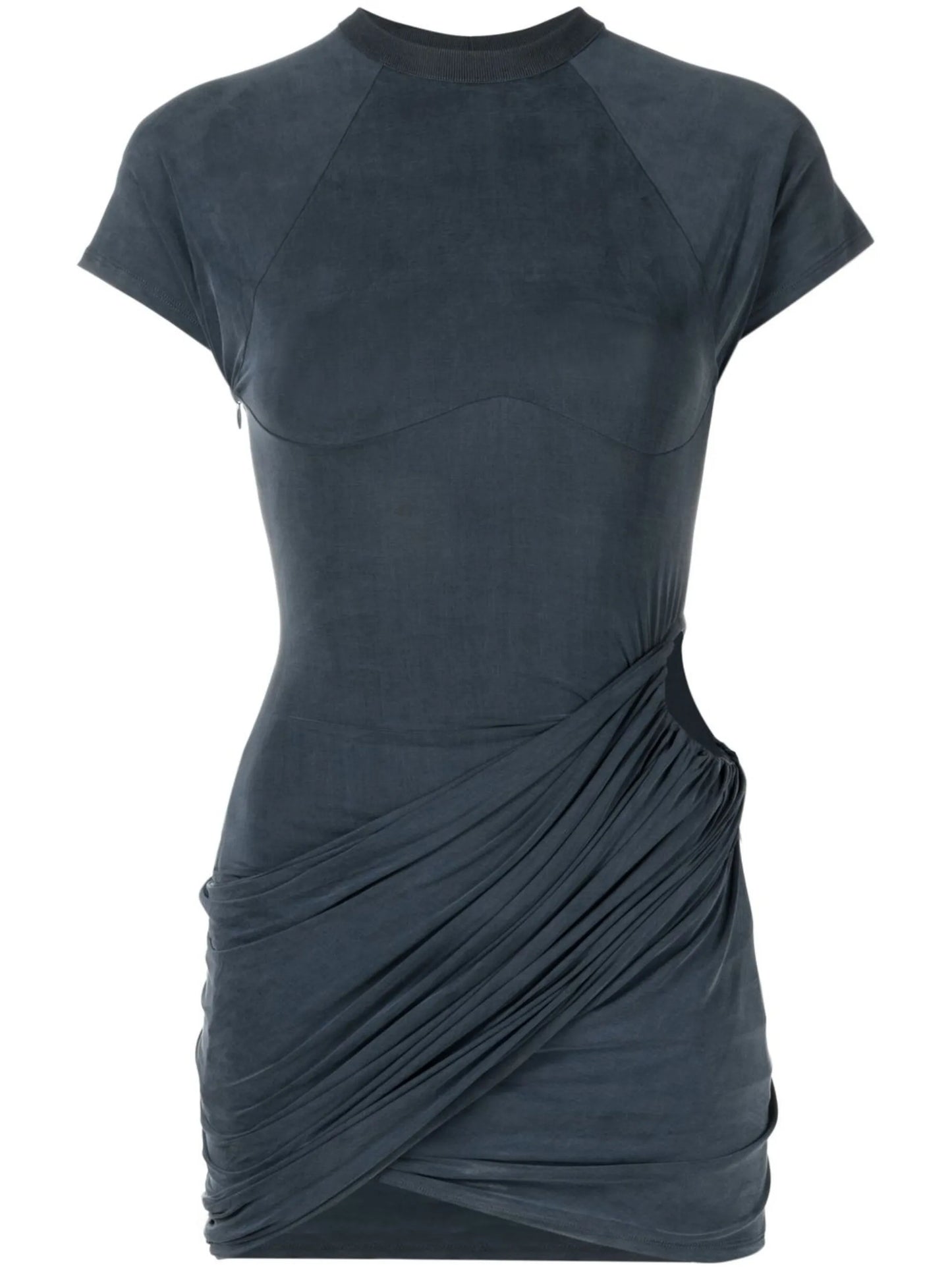 draped cut-out mini dress
