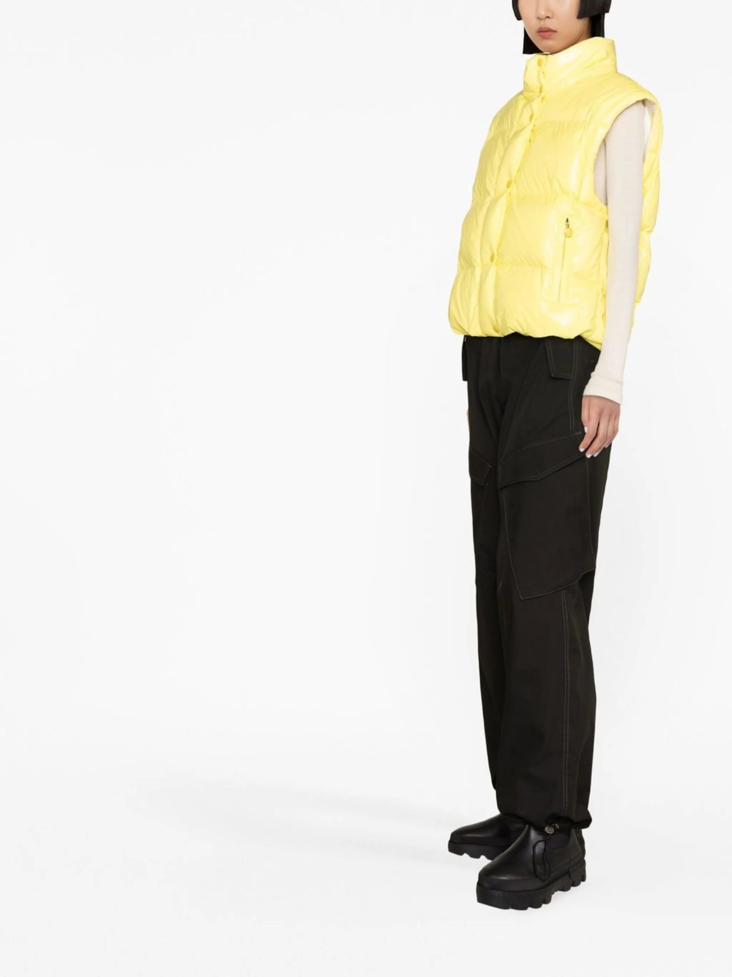 Yellow Hooded Puffer Jacket