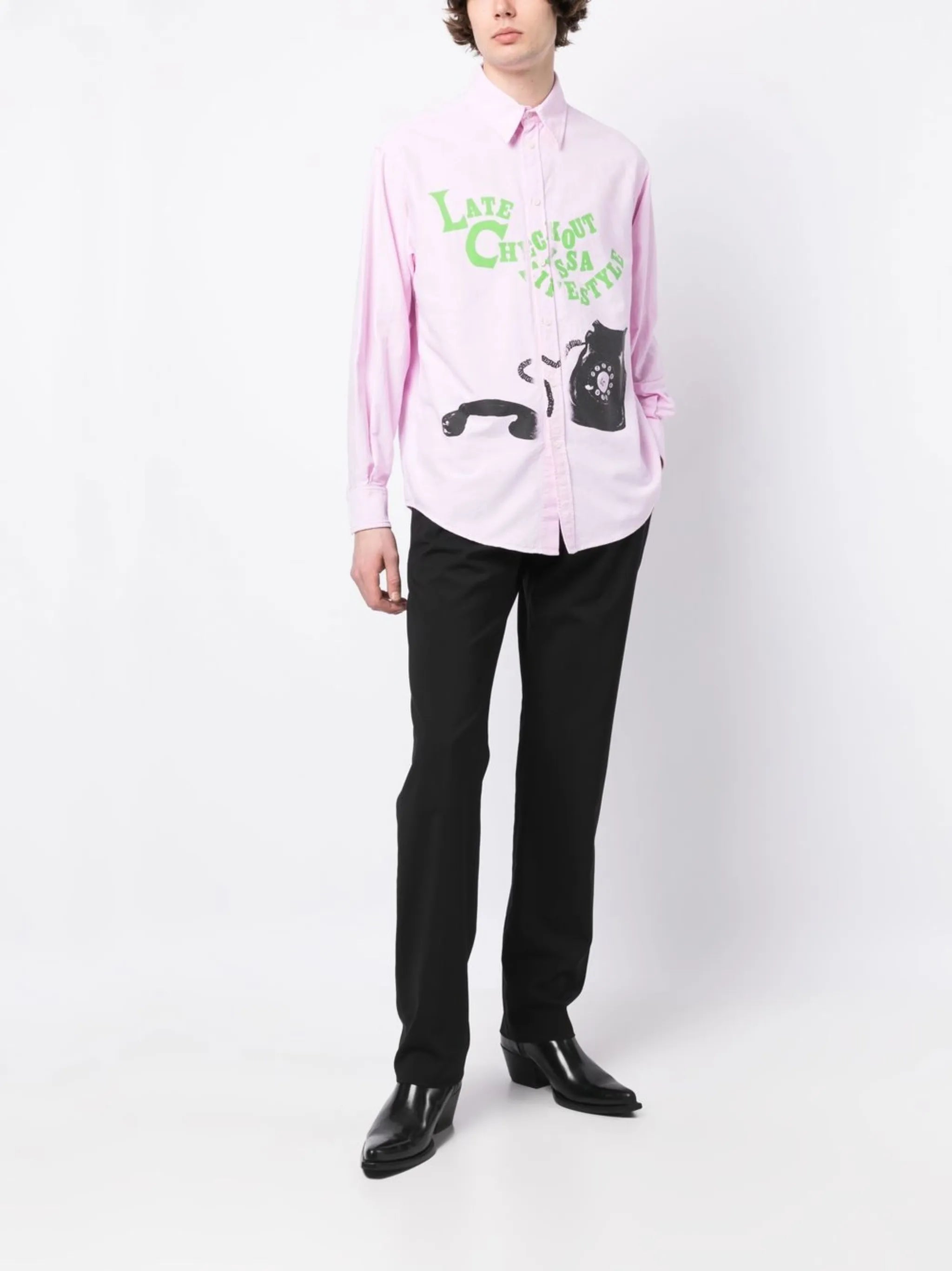 logo-embroidered long-sleeve shirt