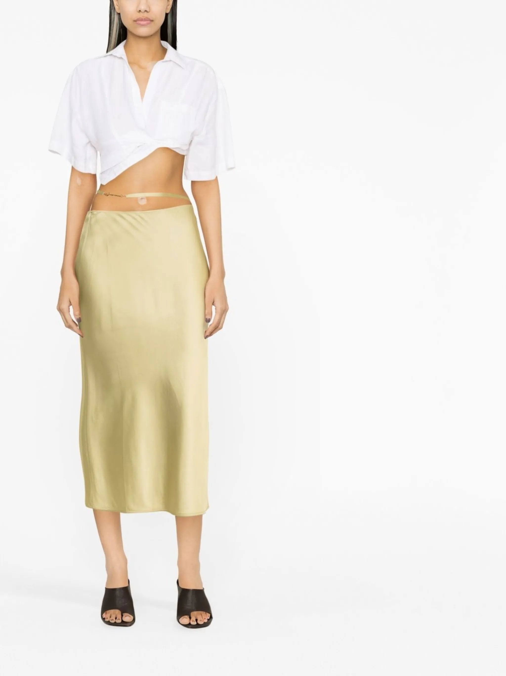 Notte logo-plaque cut-out skirt
