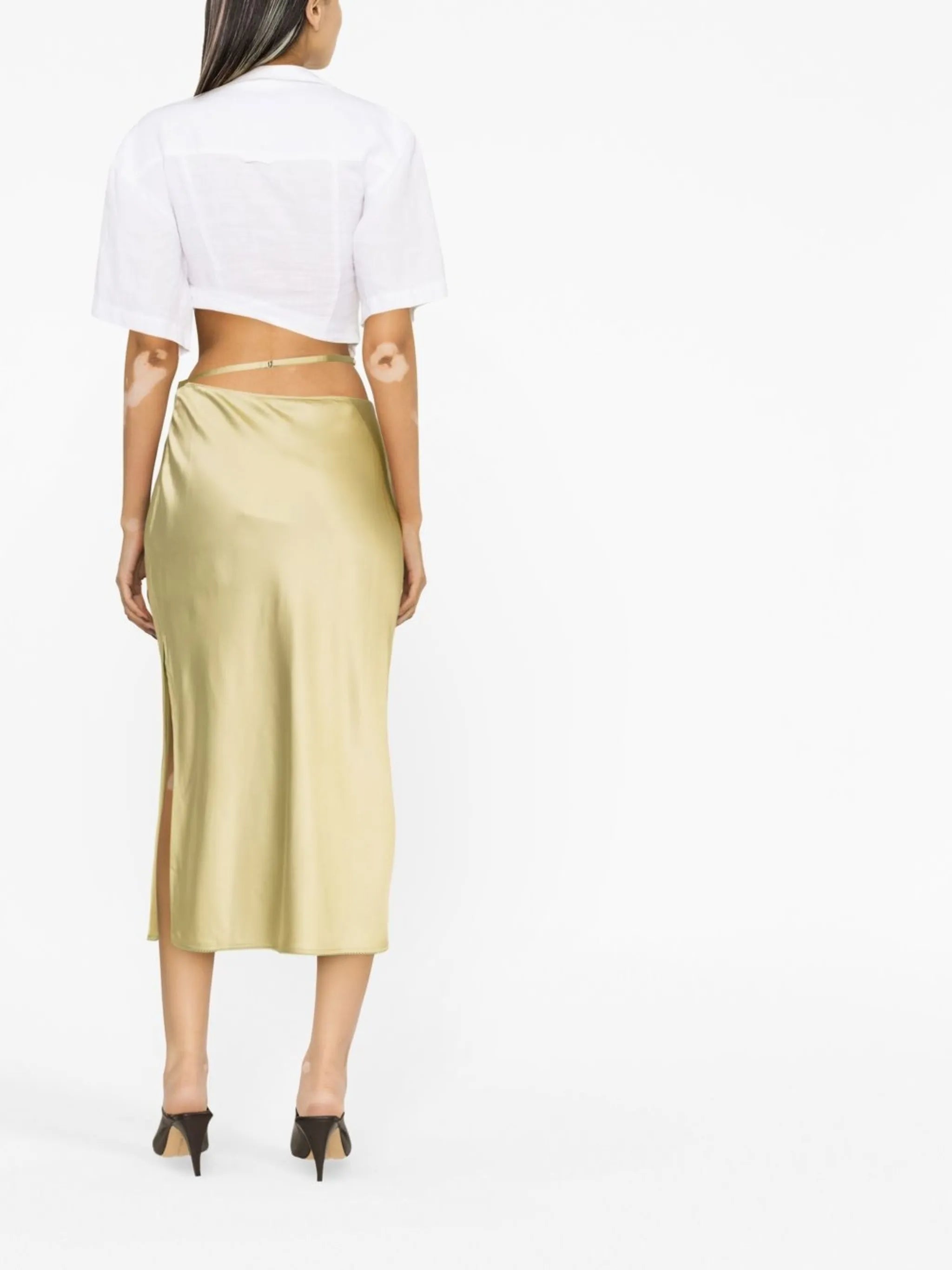 Notte logo-plaque cut-out skirt