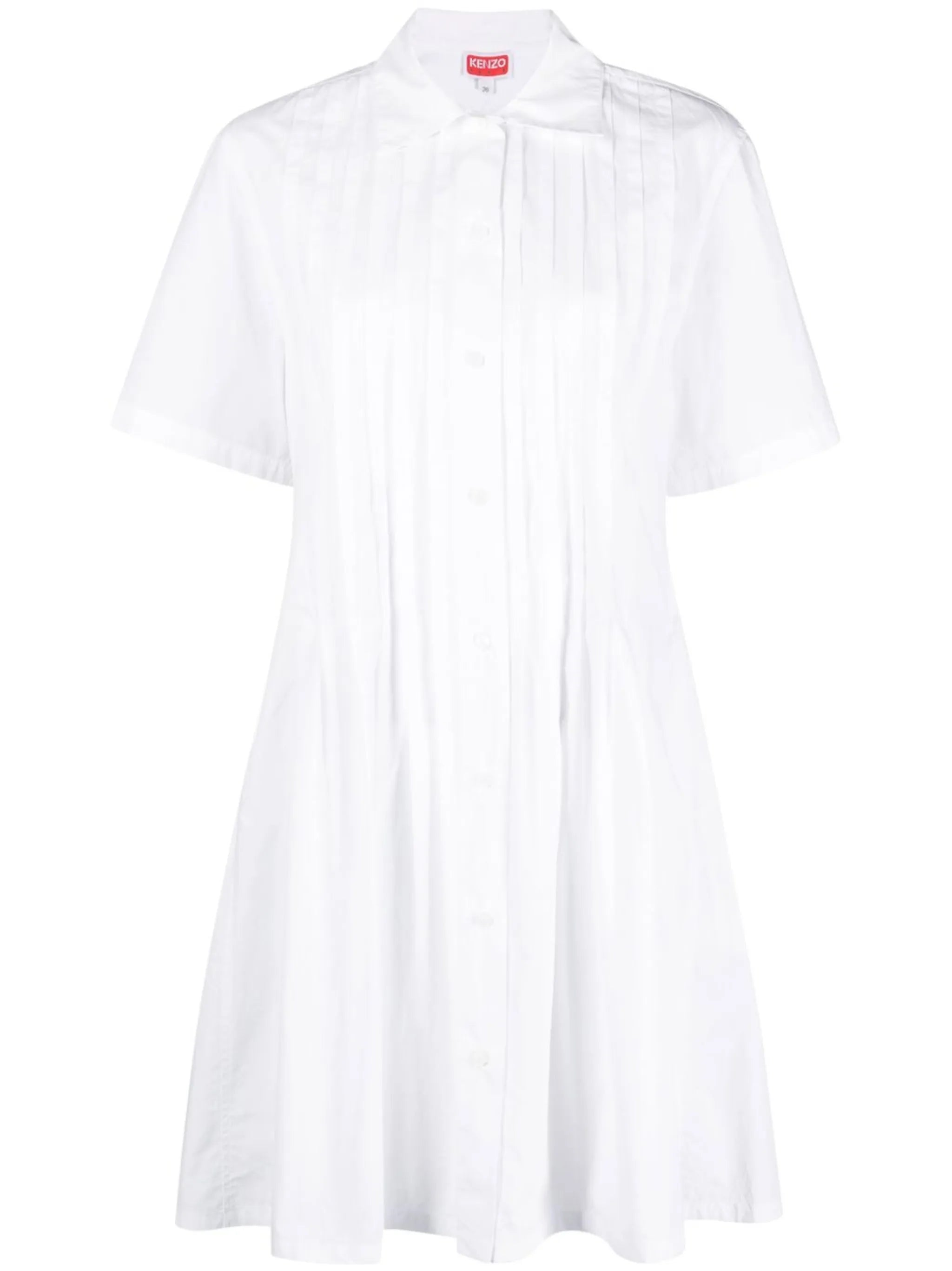 pintuck short-sleeve dress