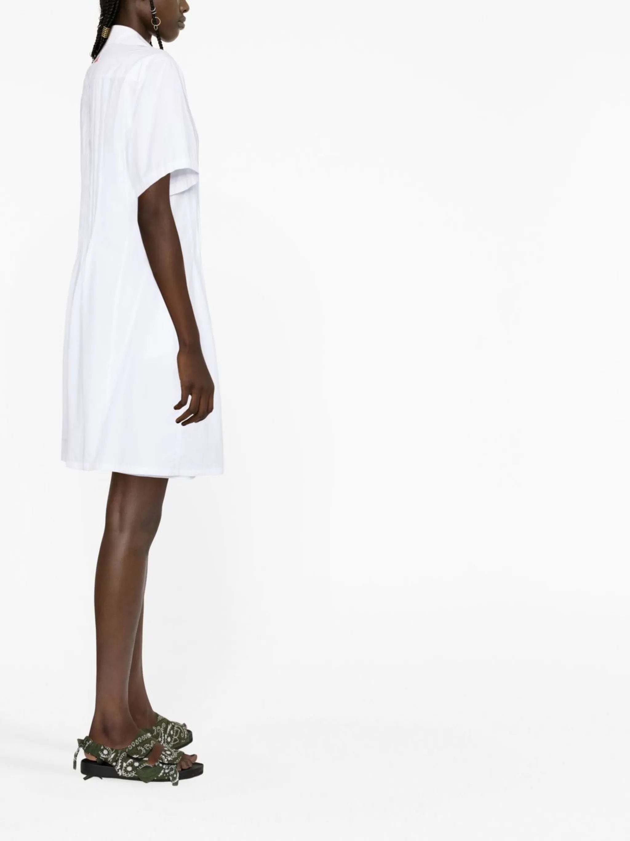 pintuck short-sleeve dress