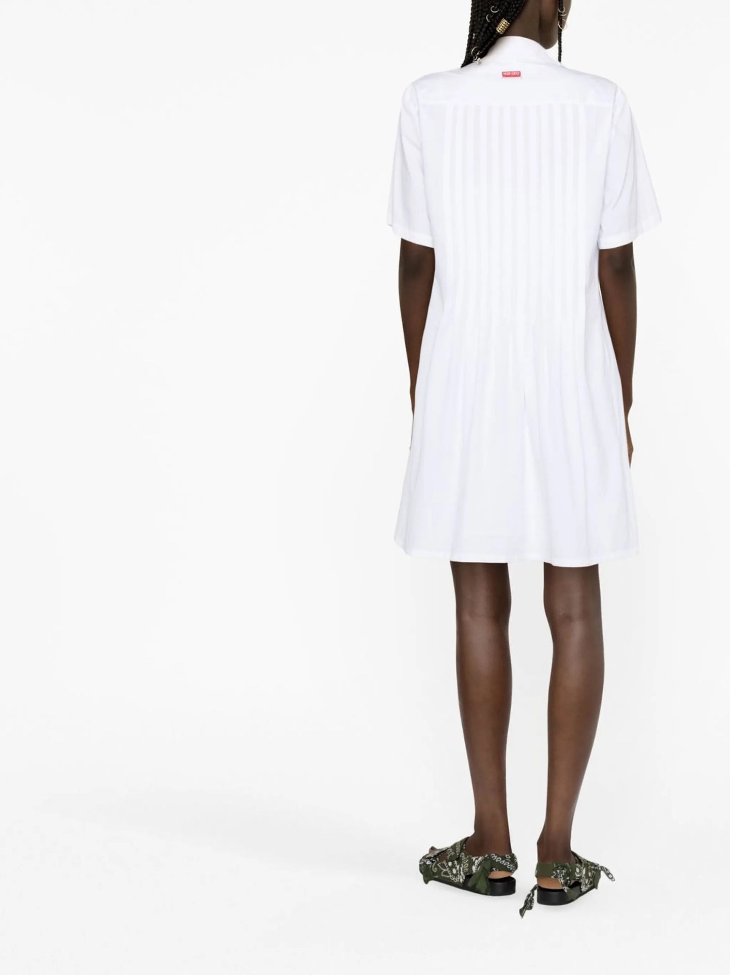 pintuck short-sleeve dress