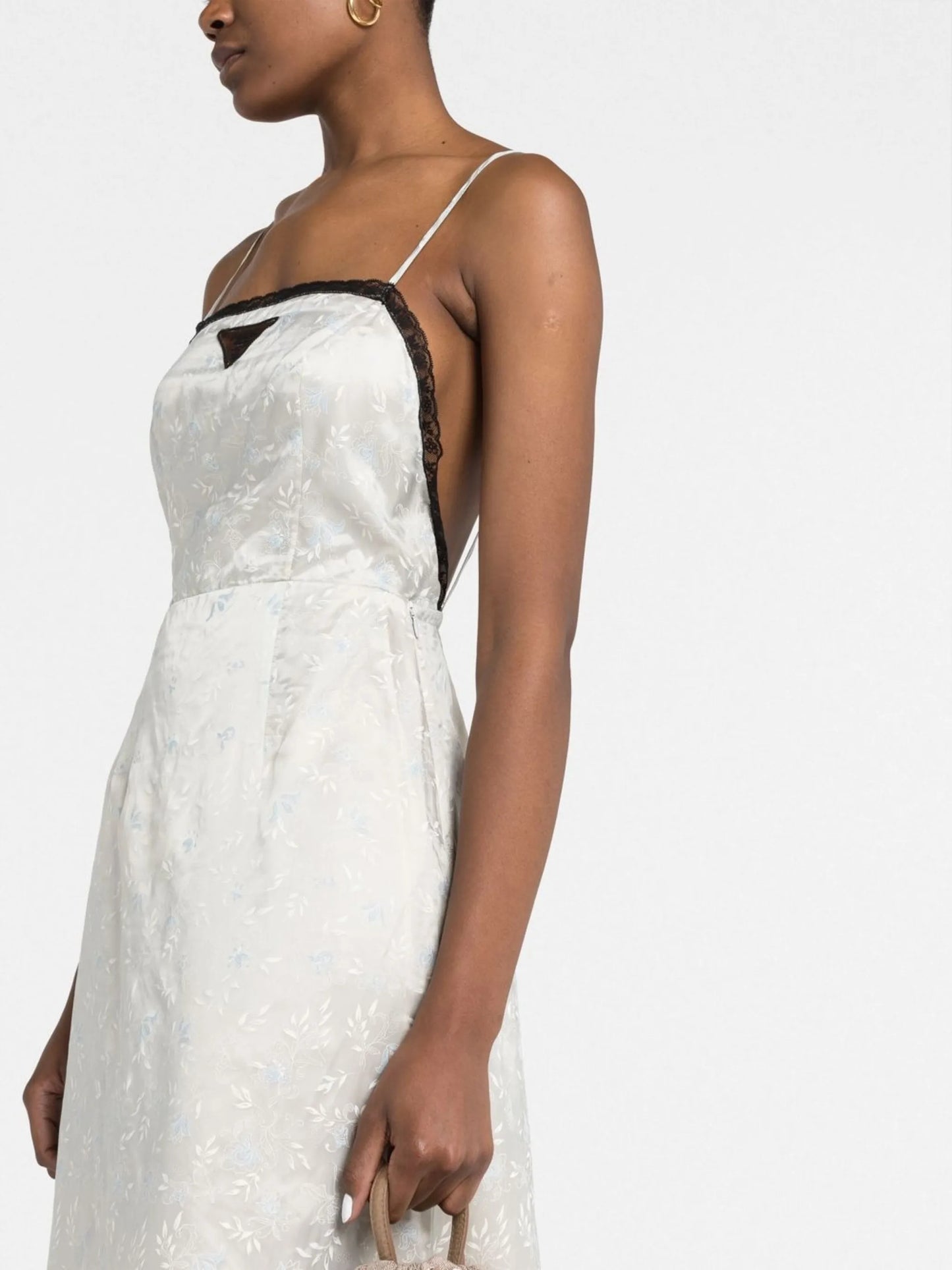 lace-trim maxi dress