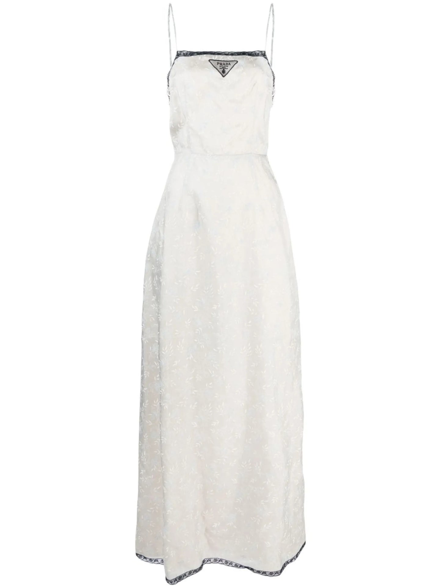 lace-trim maxi dress