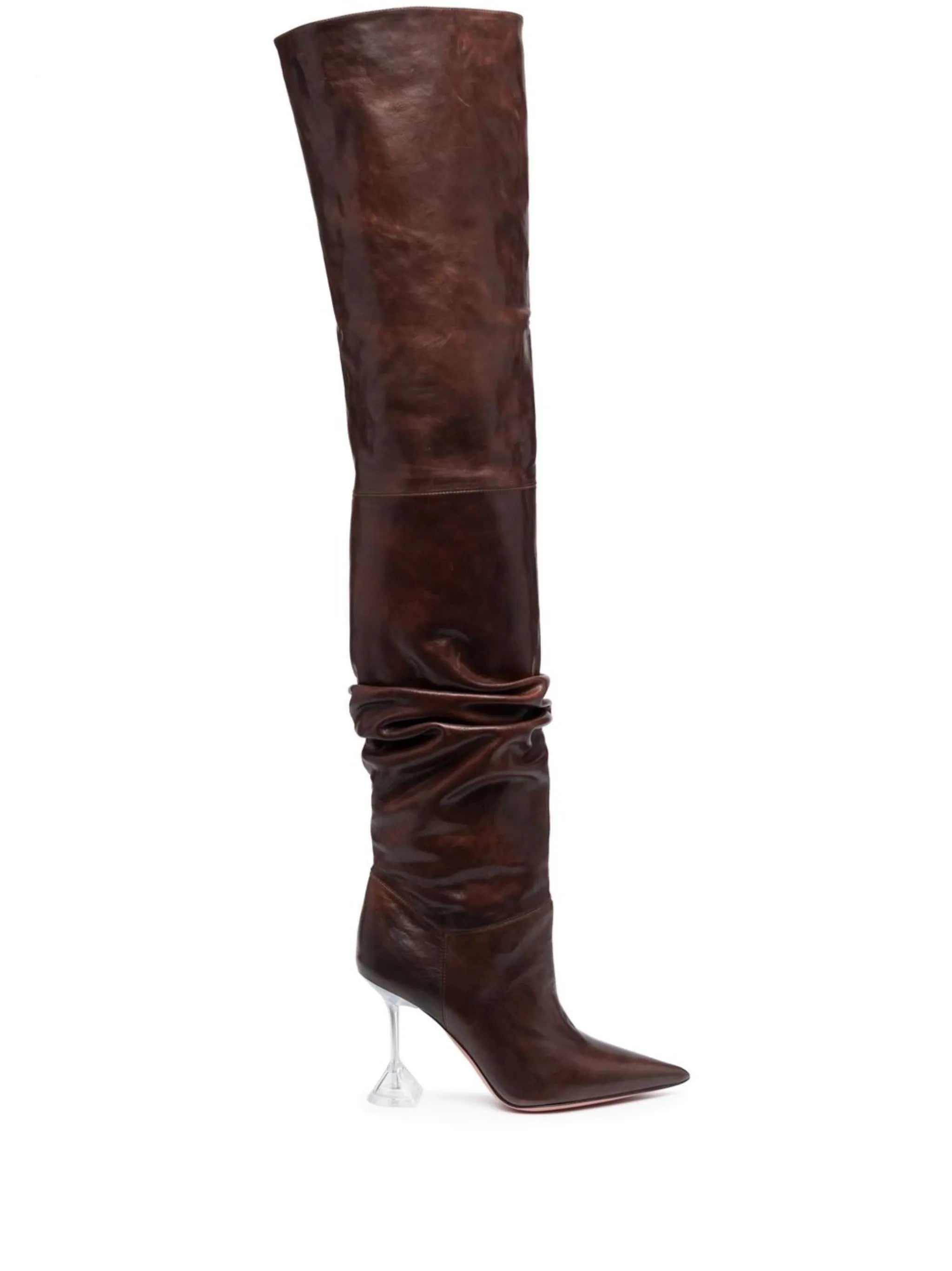 Olivia 95mm leather thigh boots