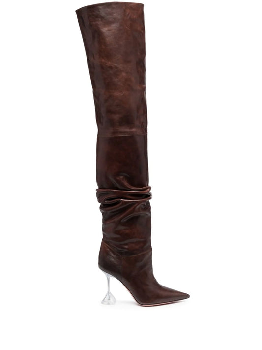 Olivia 95mm leather thigh boots