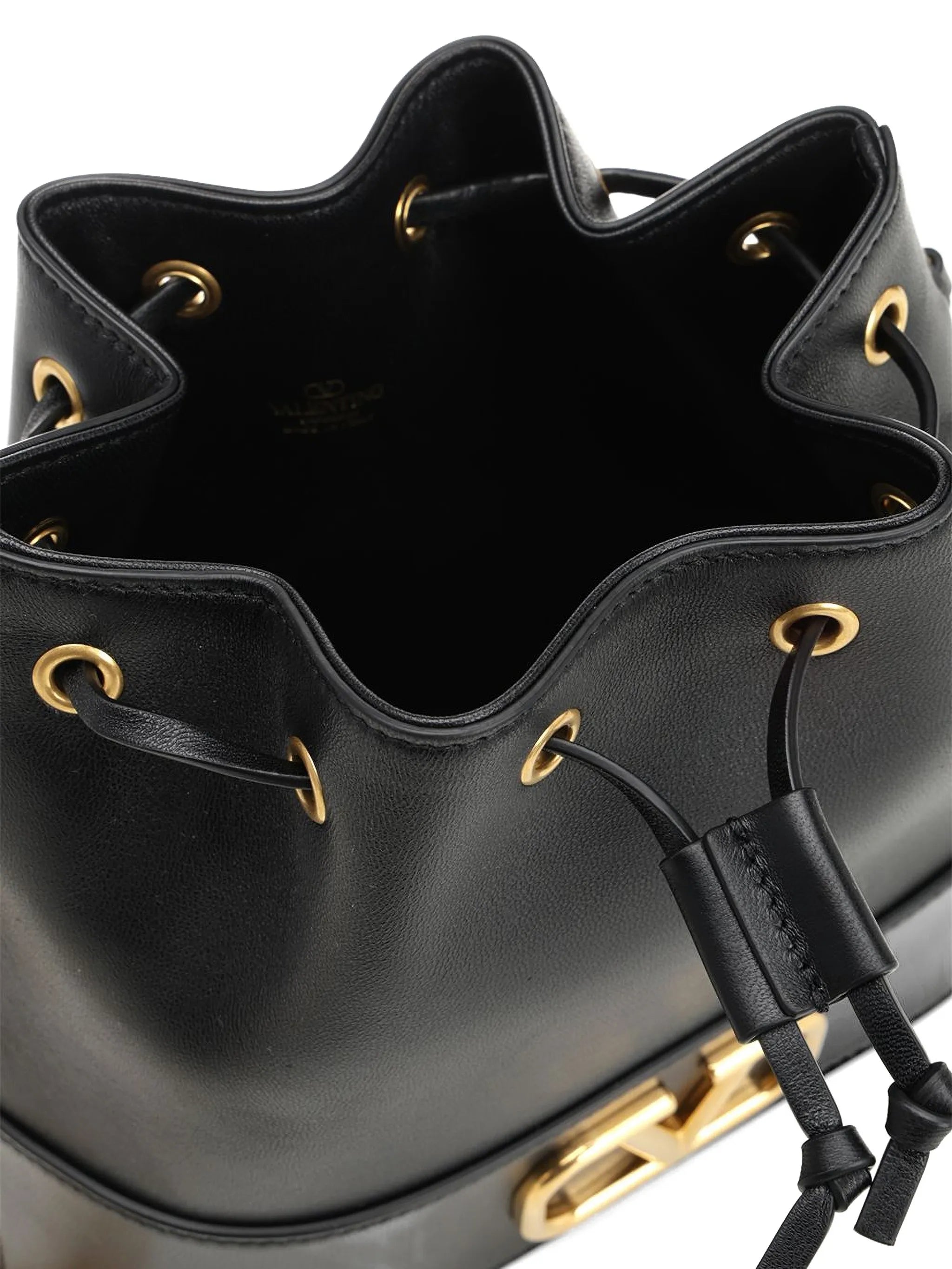 mini VLogo leather bucket bag