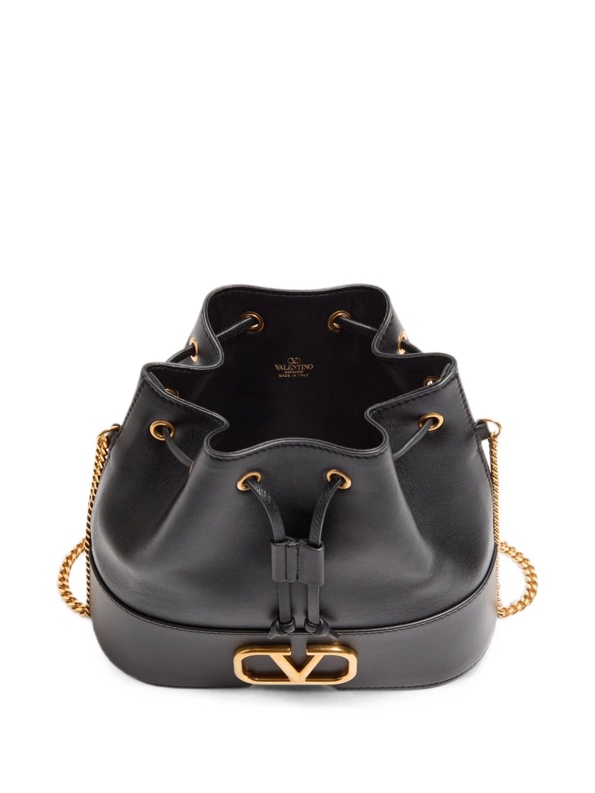 mini VLogo leather bucket bag