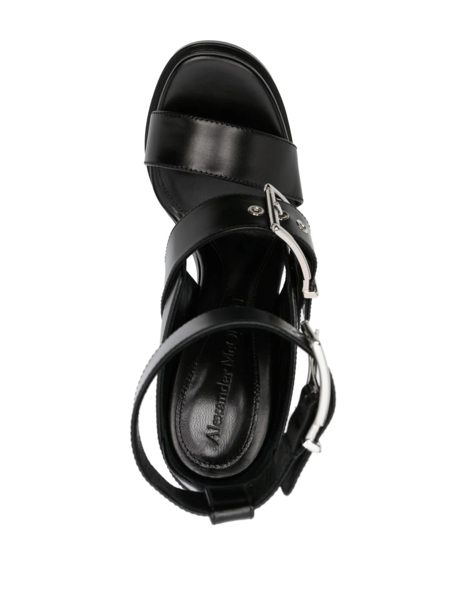 125mm heeled leather sandals