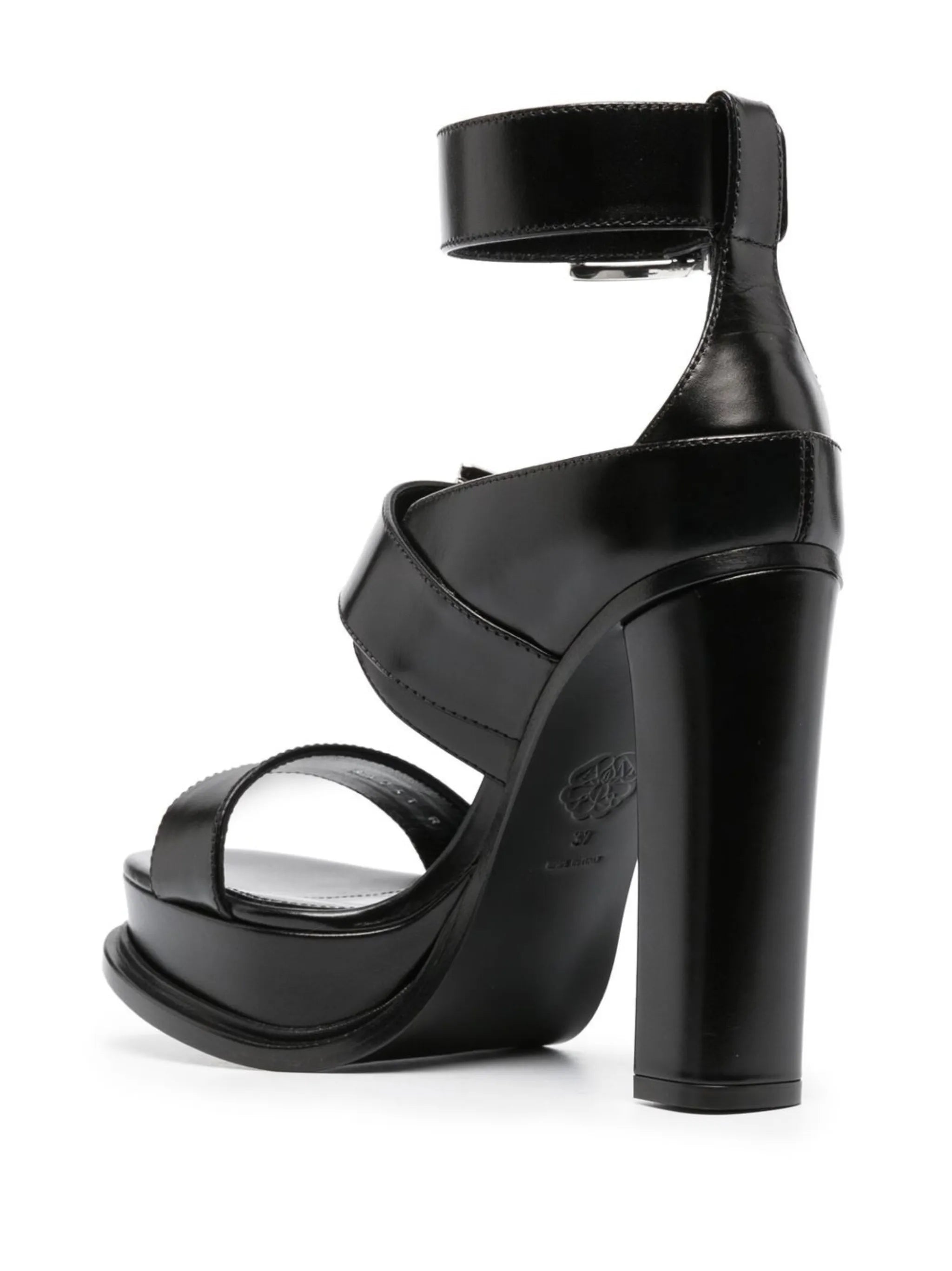 125mm heeled leather sandals