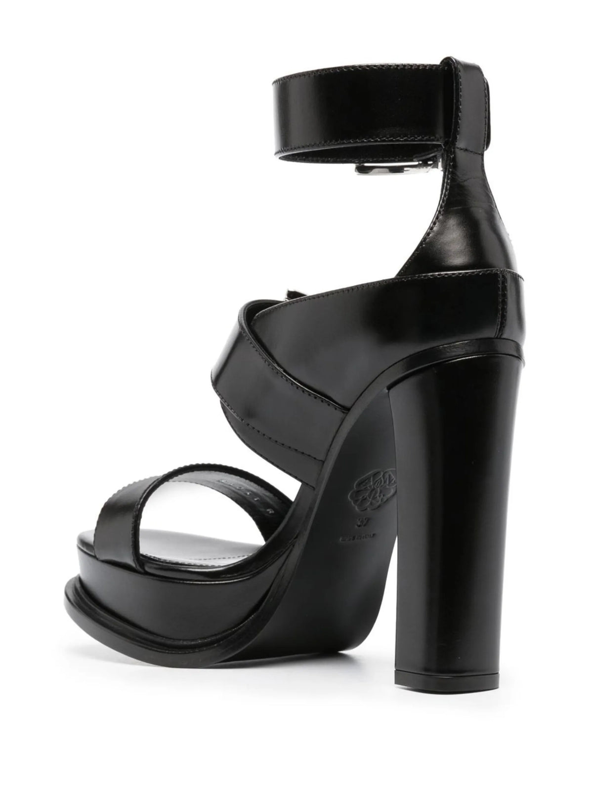 125mm heeled leather sandals