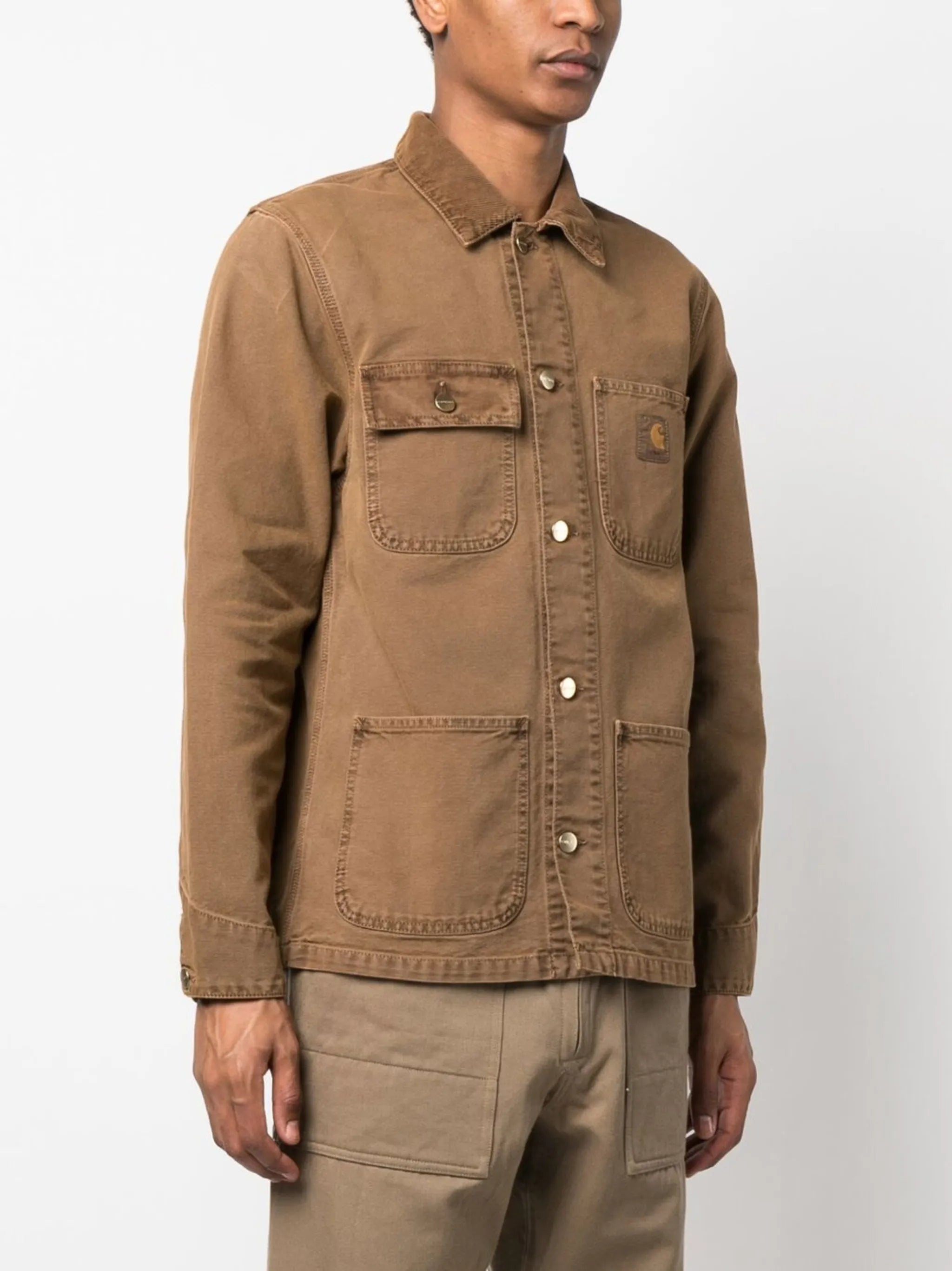 logo-patch button-fastening jacket