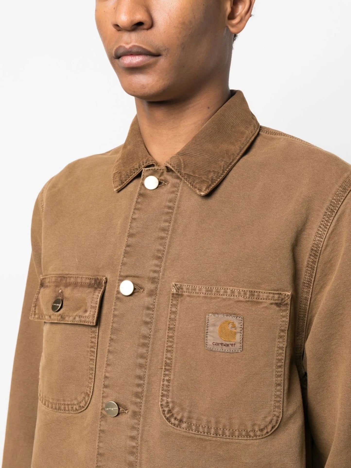 logo-patch button-fastening jacket
