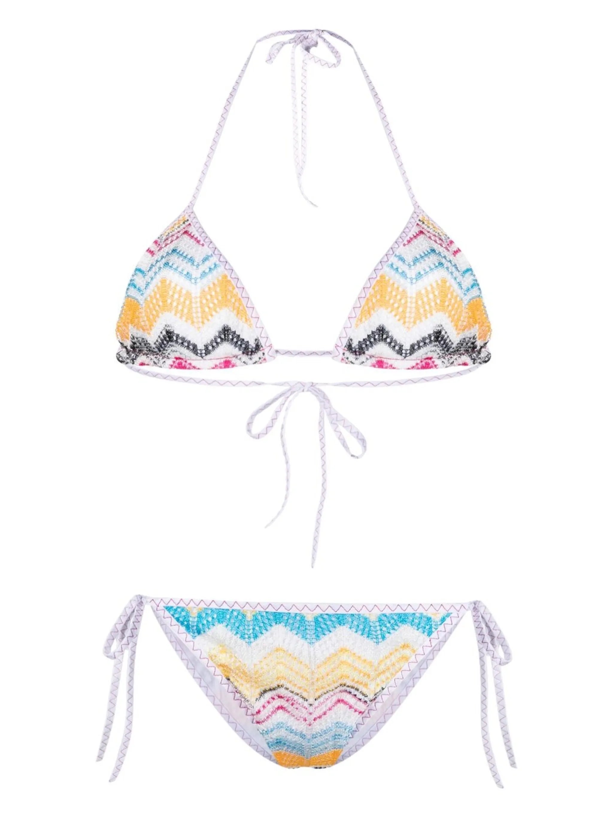 zigzag-print bikini set