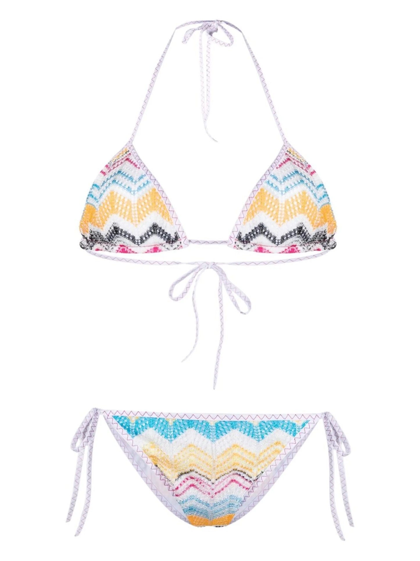zigzag-print bikini set