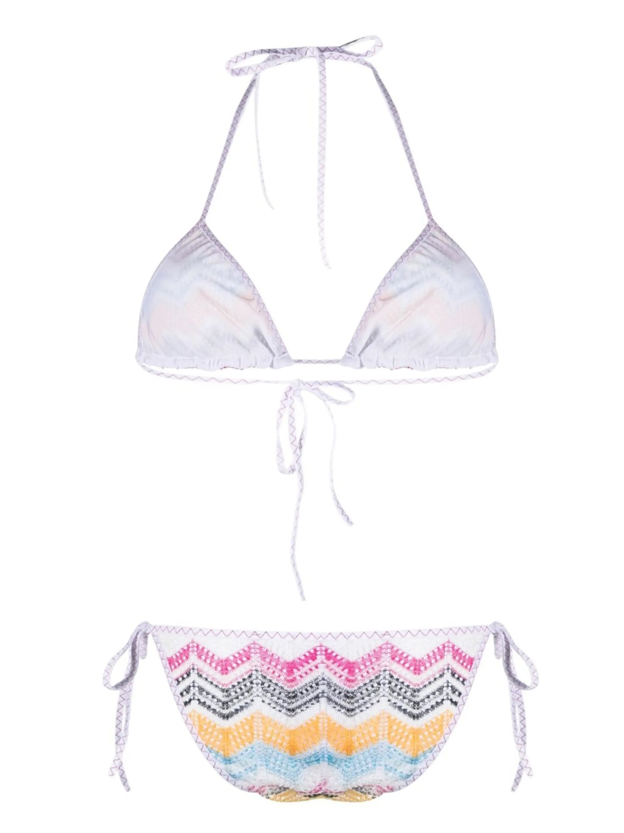 zigzag-print bikini set