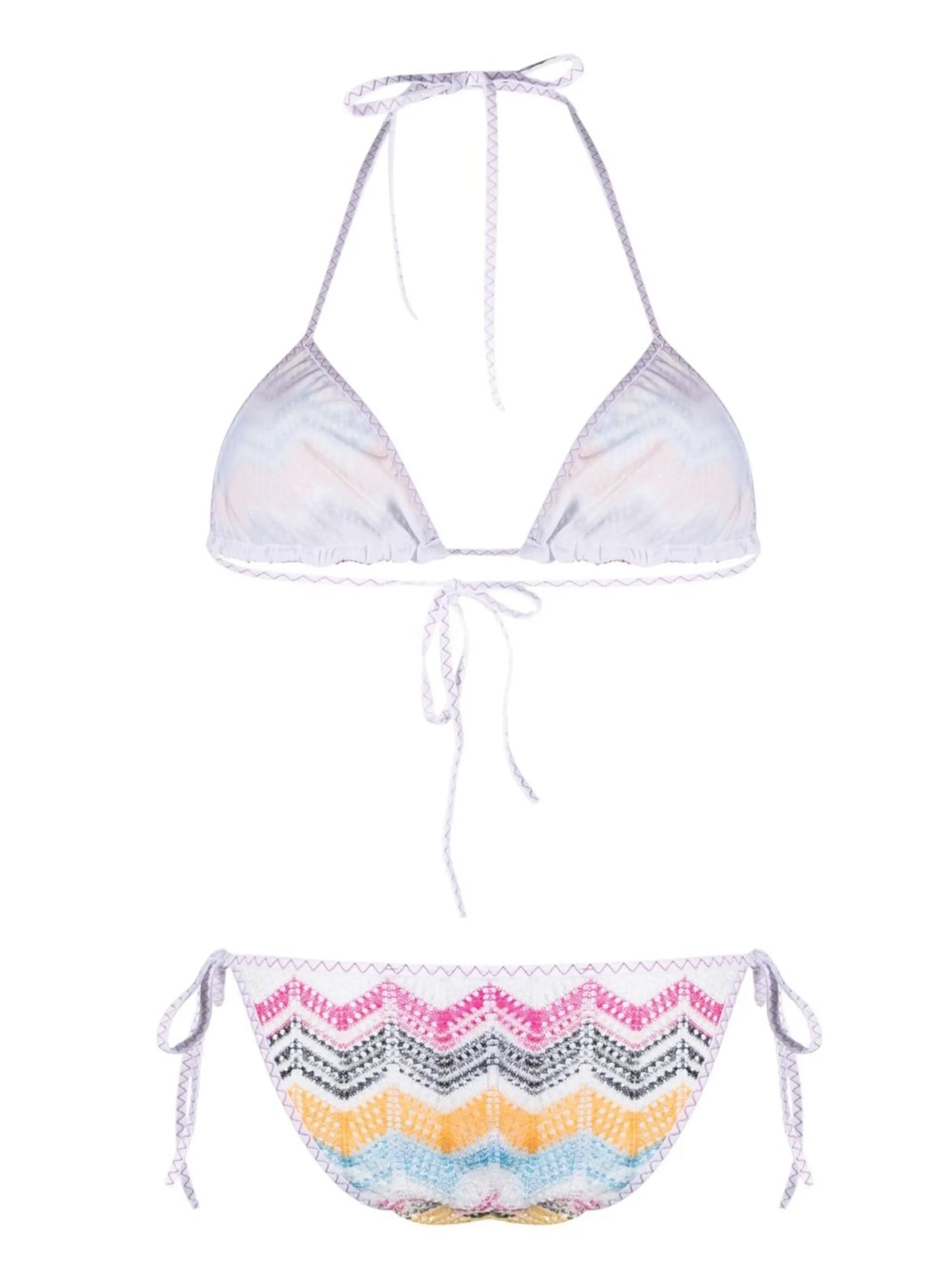 zigzag-print bikini set