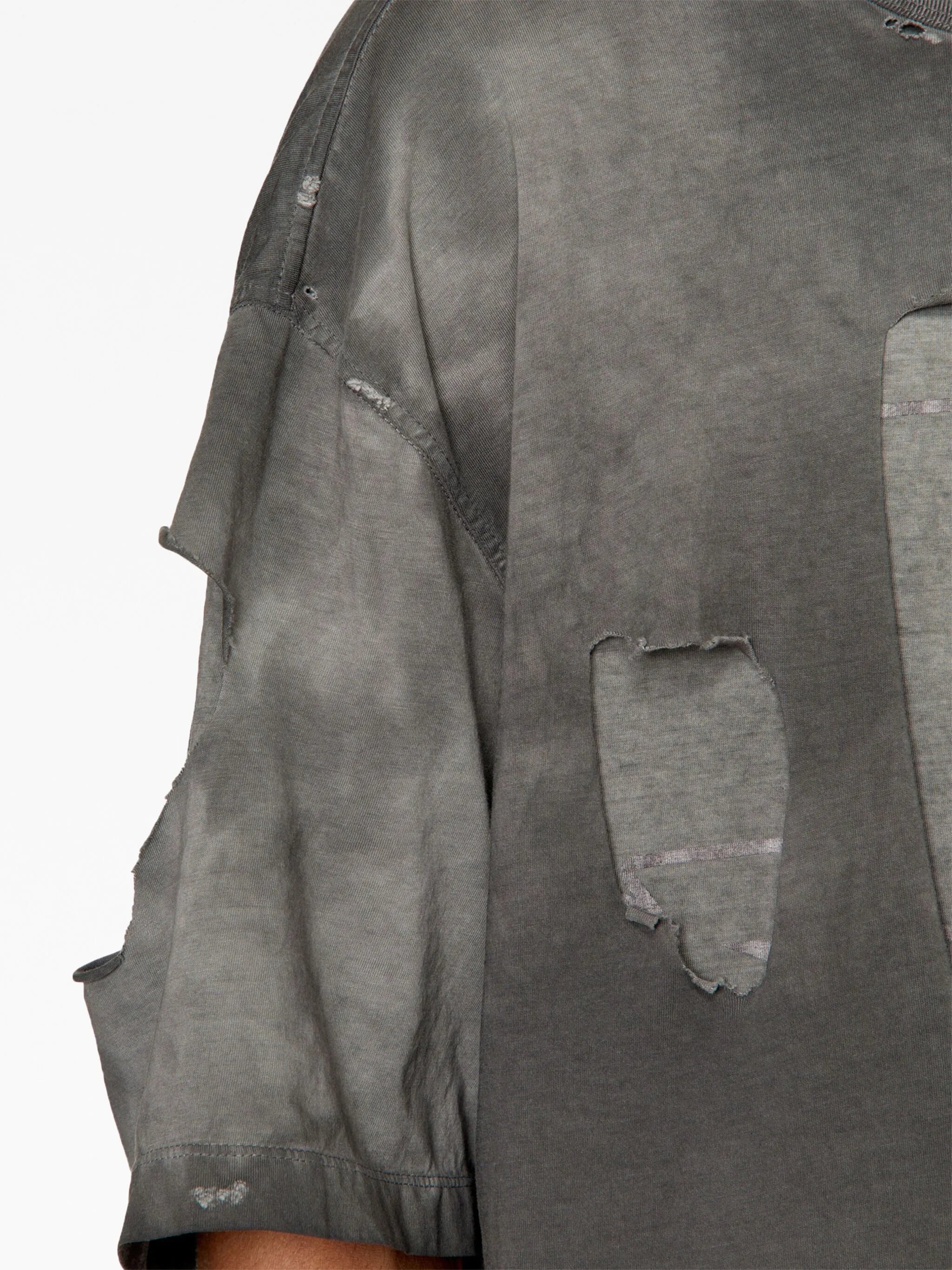 ripped-detail layered cotton T-shirt
