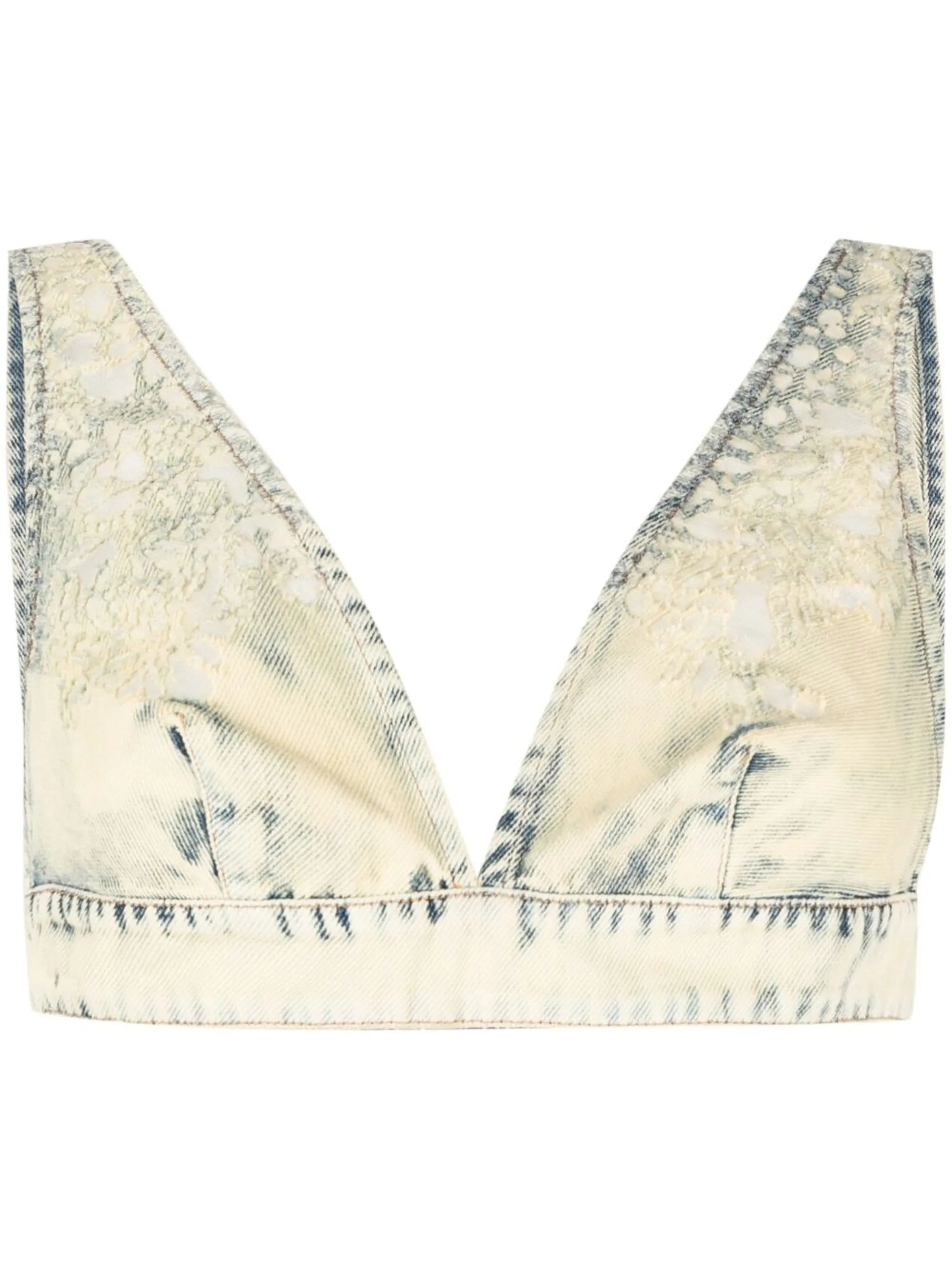 denim bra-style top