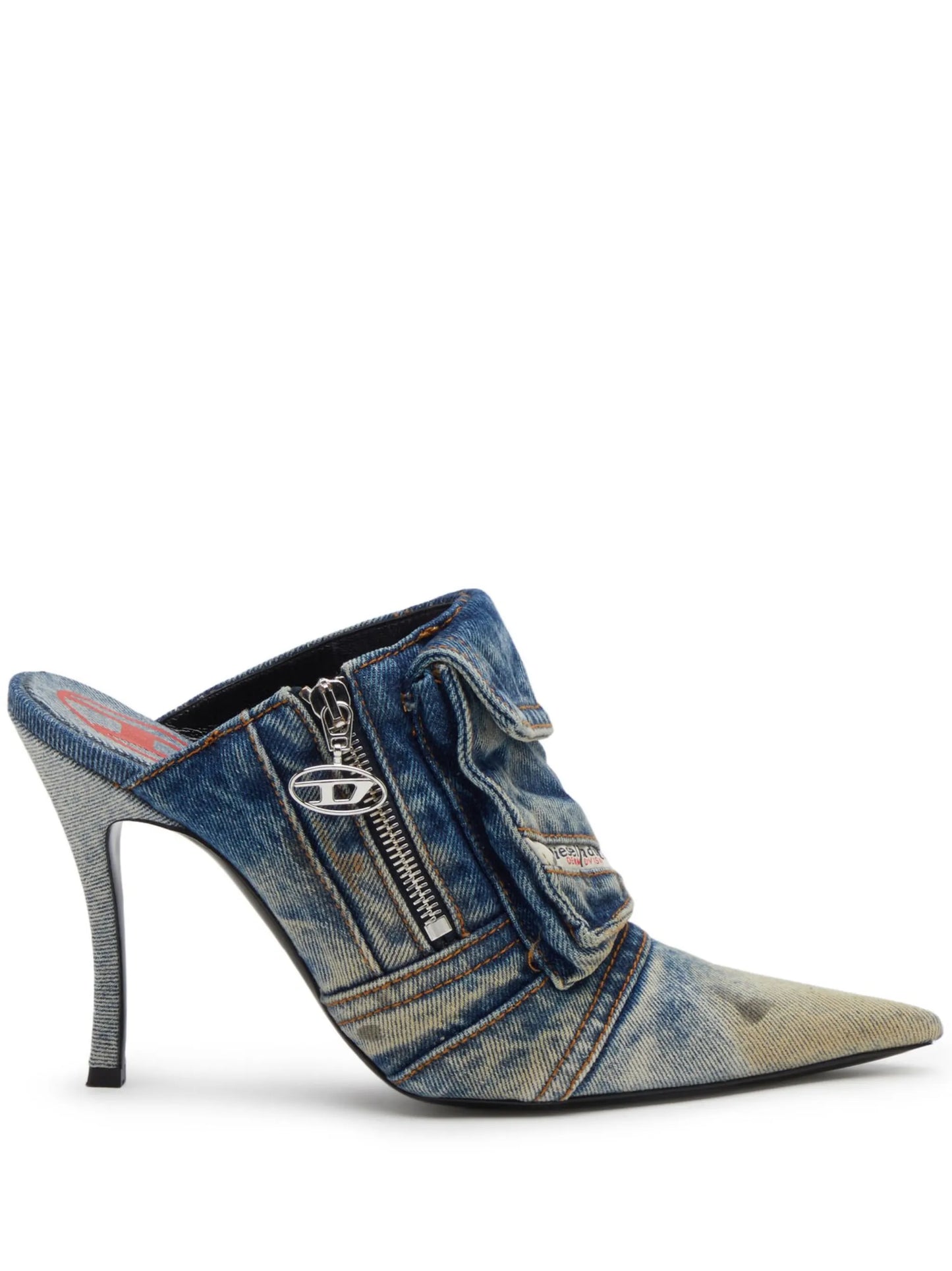 D-Venus Pocket 100mm denim mules