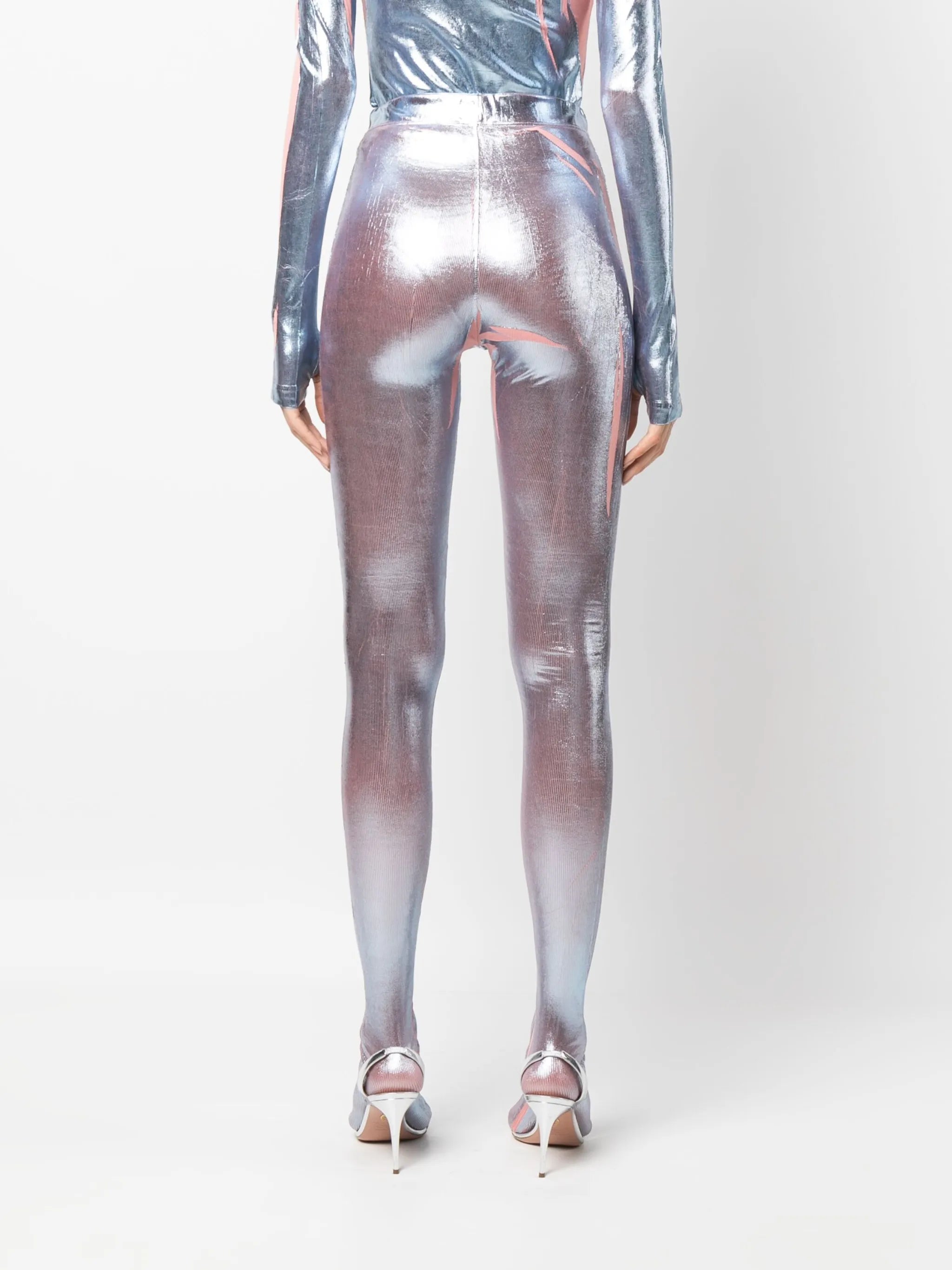 stretch iridescent leggings
