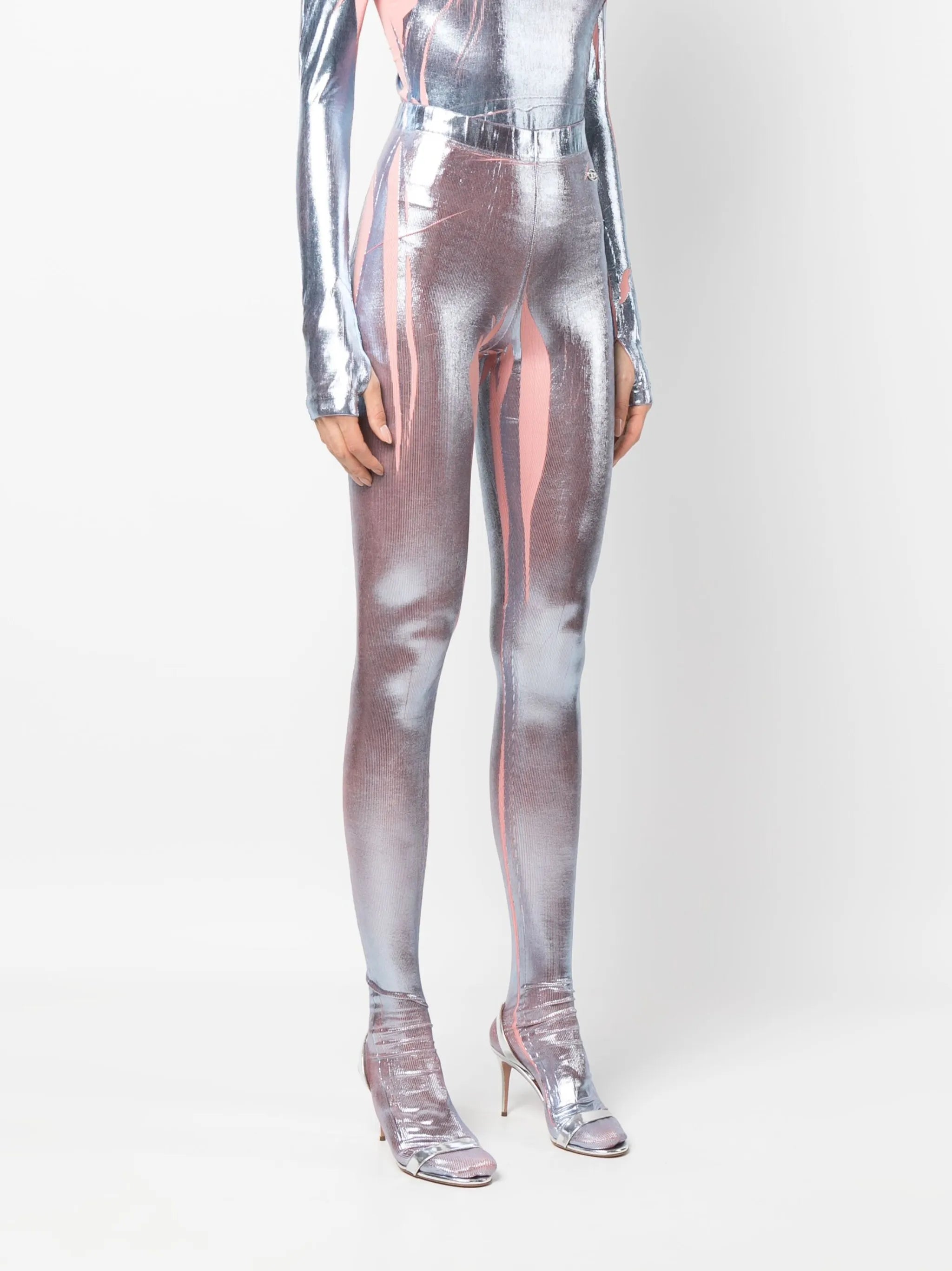 stretch iridescent leggings