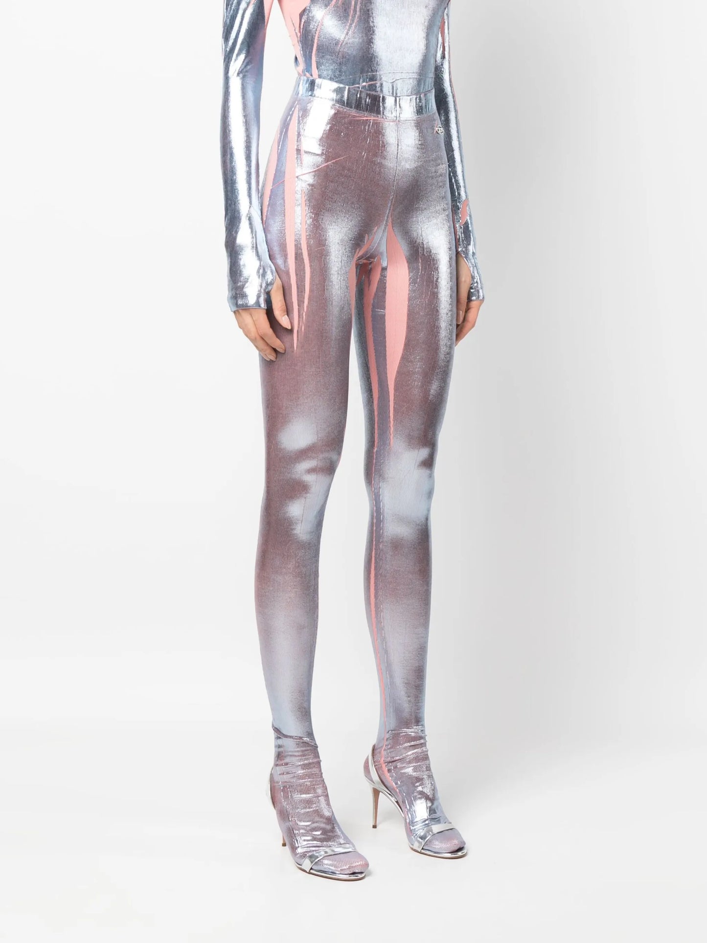 stretch iridescent leggings