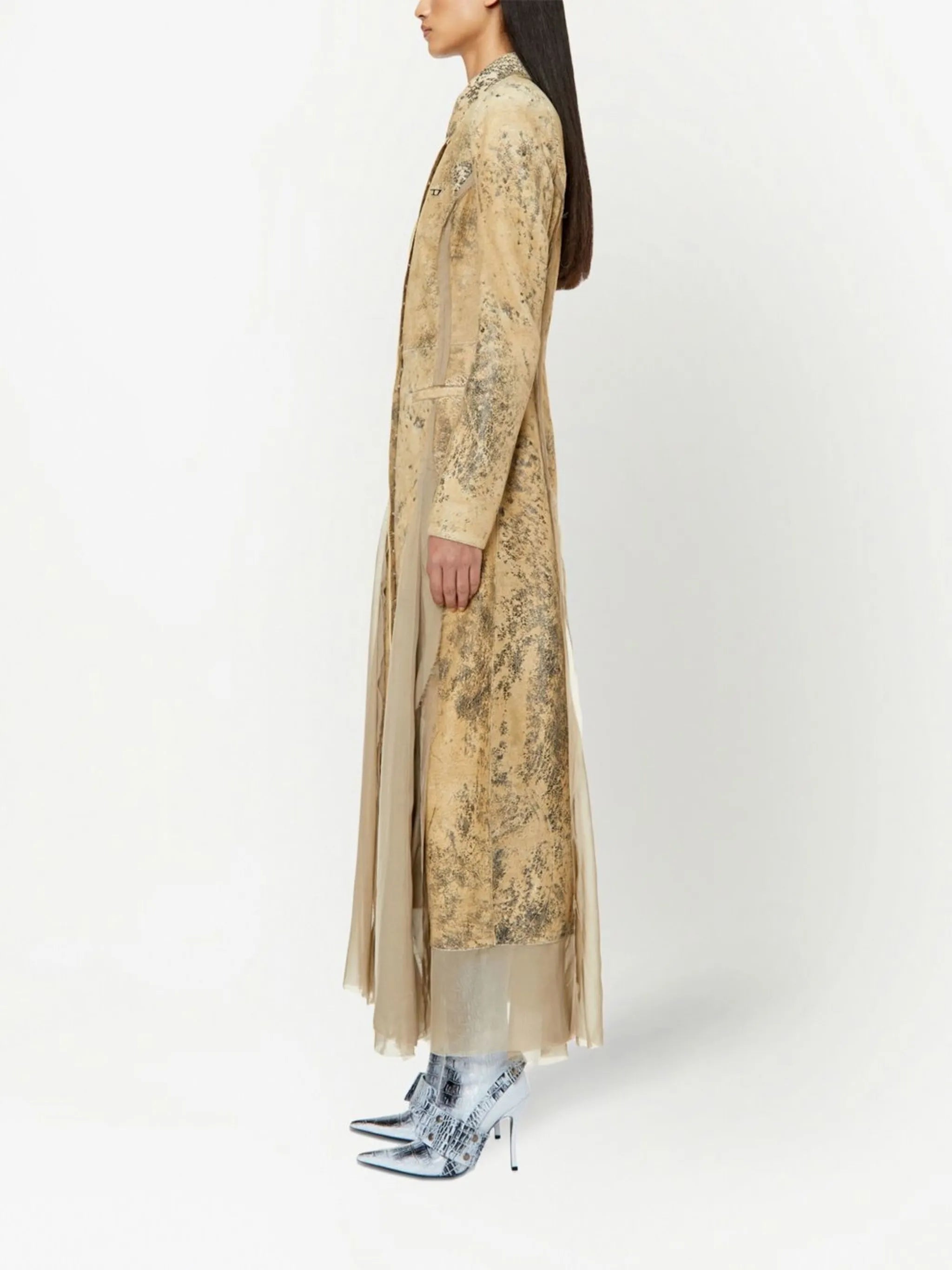 logo-plaque leather dress
