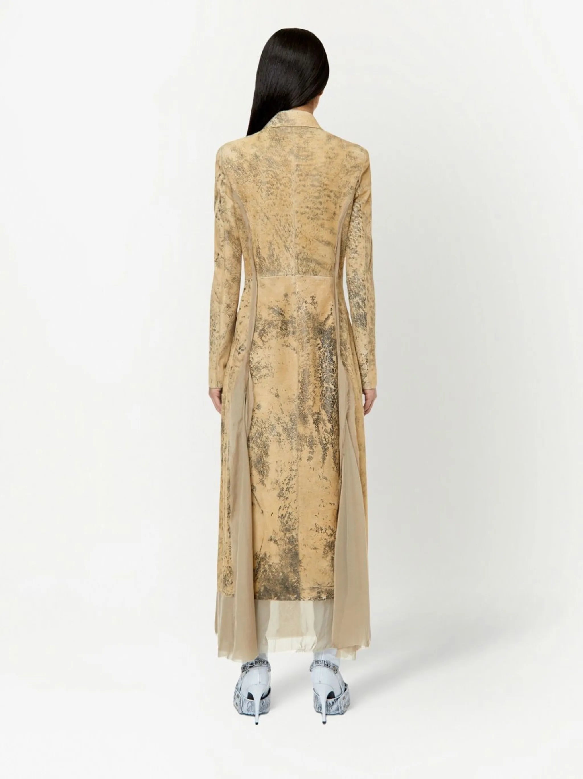 logo-plaque leather dress