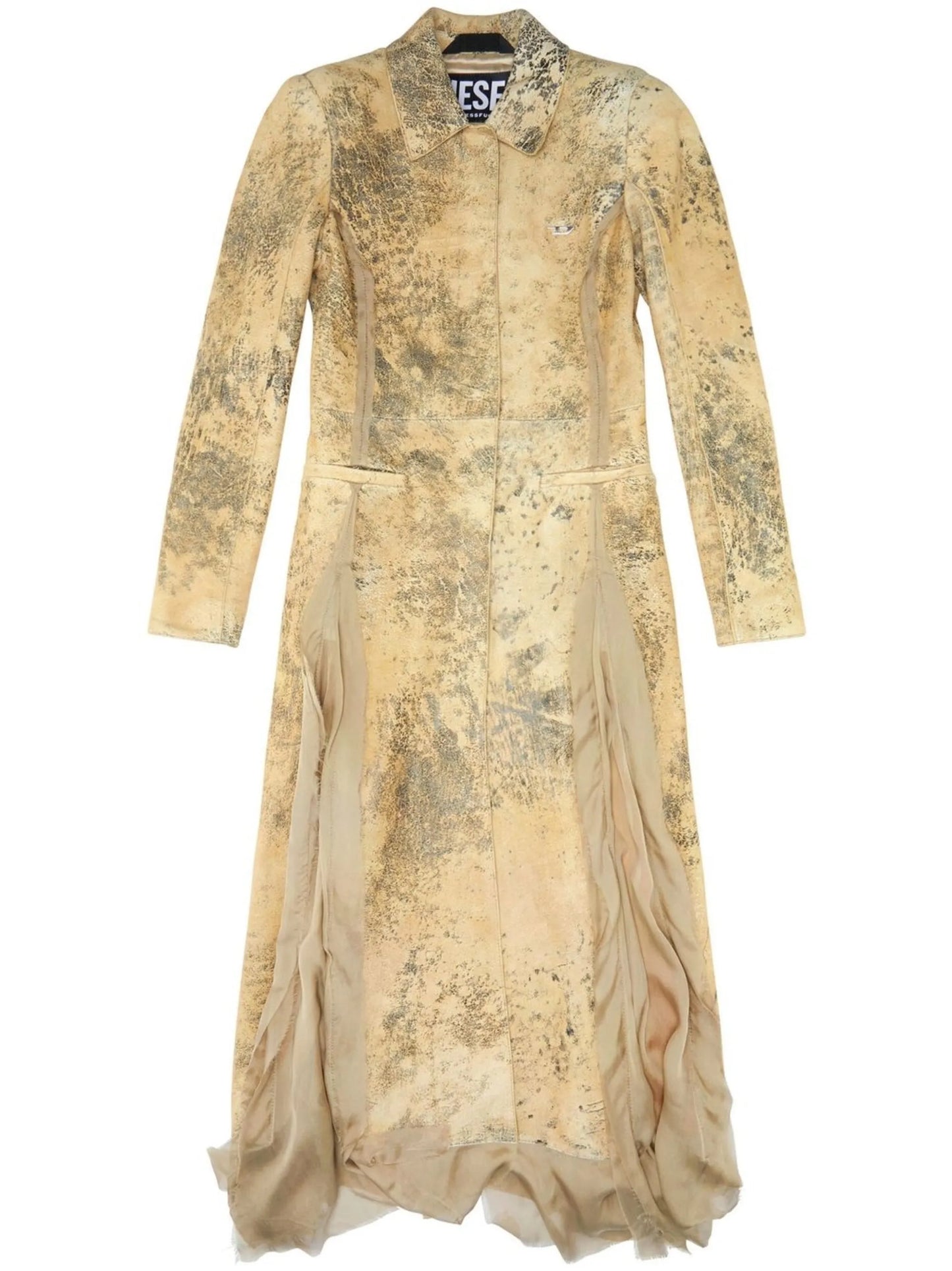 logo-plaque leather dress