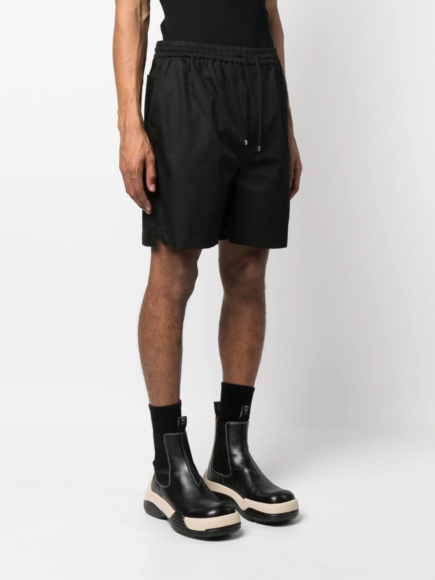 logo-patch cotton drawstring shorts