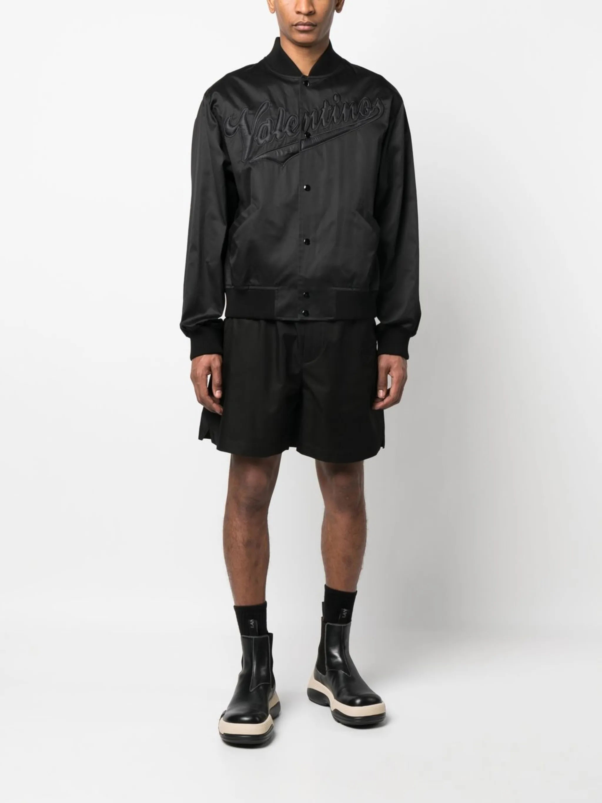 logo-patch cotton drawstring shorts