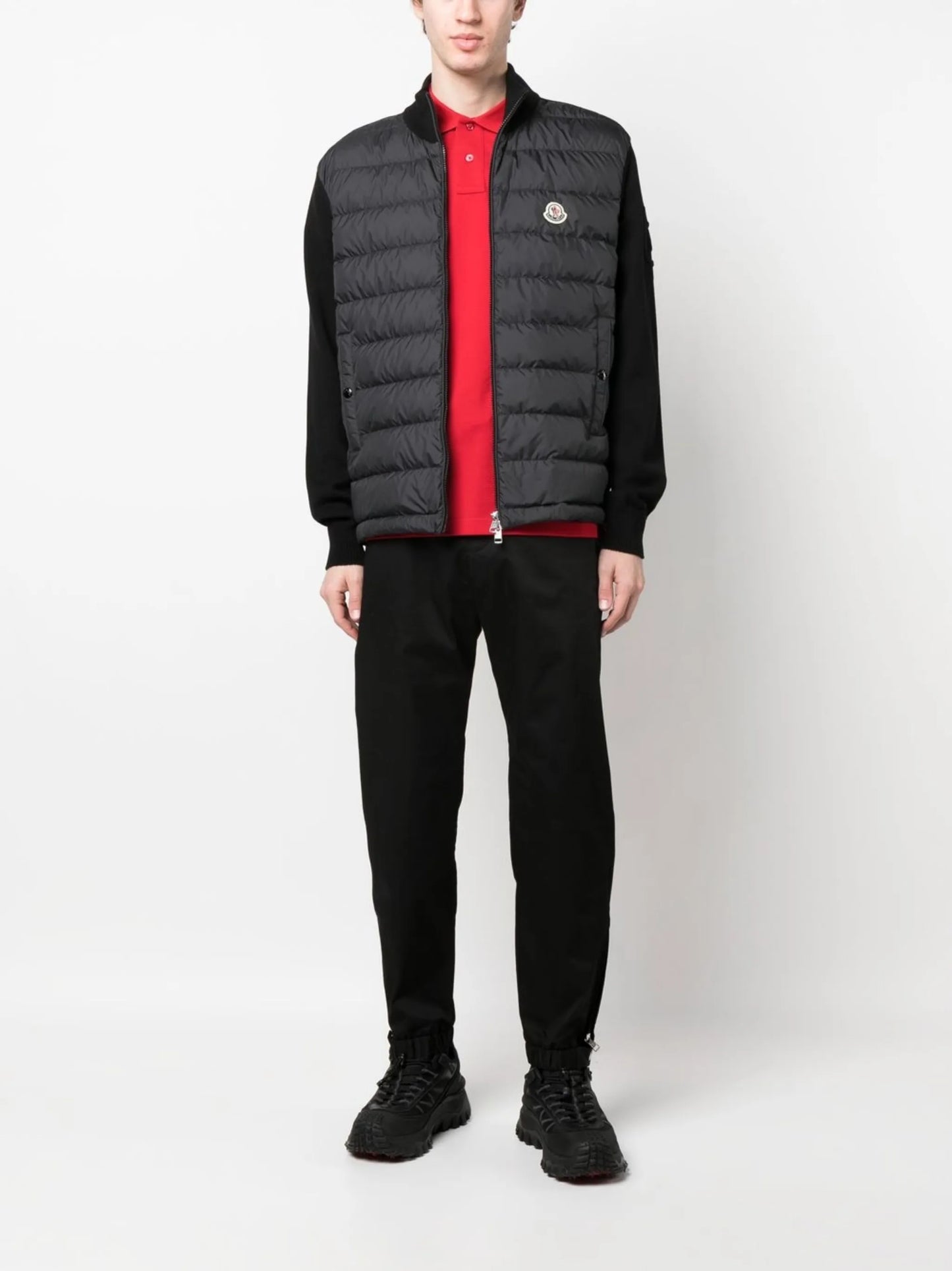 padded-panel knit cardigan